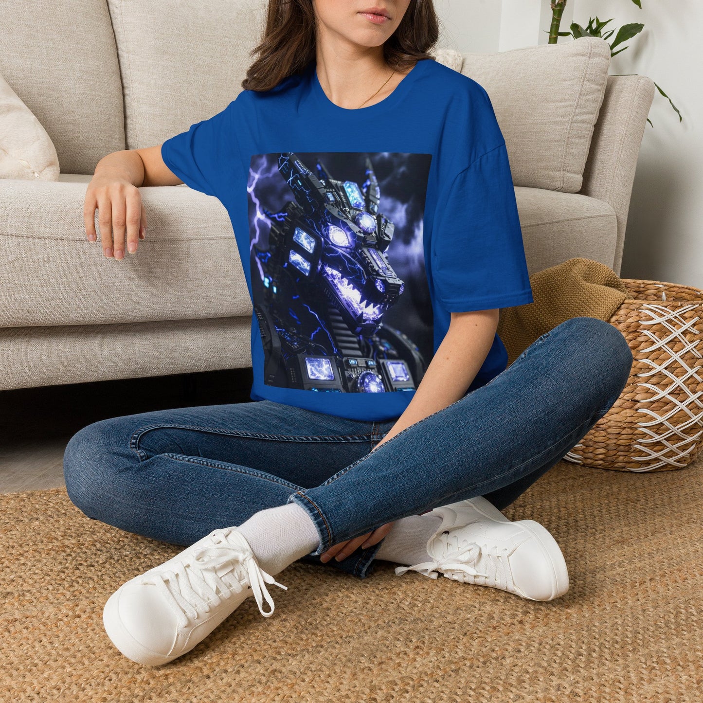 Dragon Mech Lightning T-Shirt — Cyber Dragon Graphic Tee