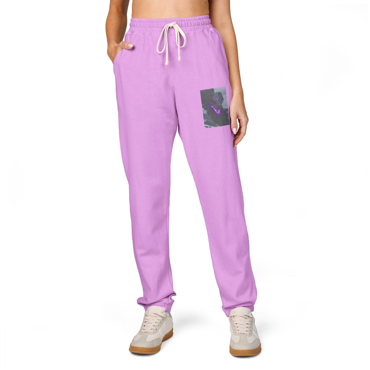Ember Galaxy Sweatpants — Garment-Dyed Fleece Joggers with Pocket Art