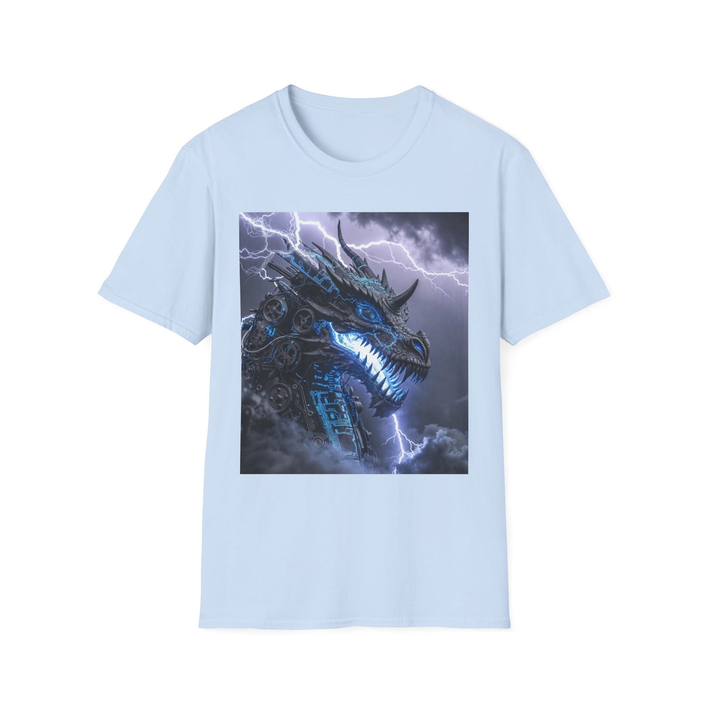 Dragon Storm T-Shirt — Electric Blue Fantasy Dragon Tee