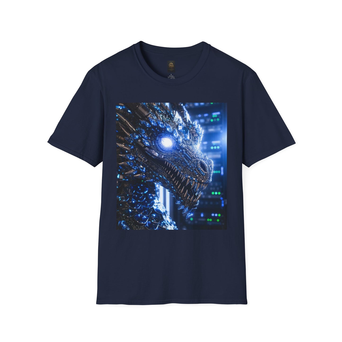 A Cyber Dragon Graphic T-Shirt — Futuristic Neon Dragon Design