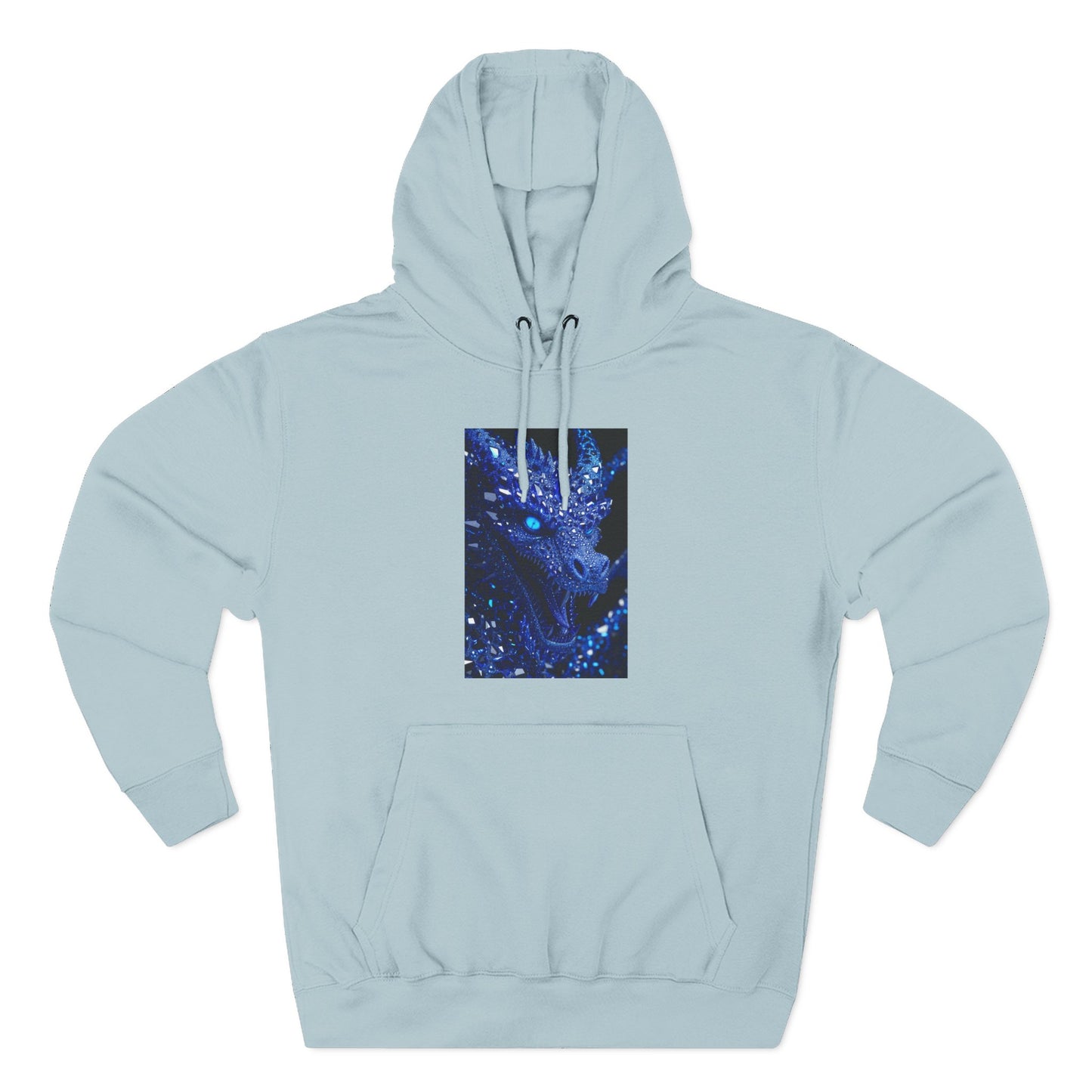 Galaxy Dragon Hoodie — Blue Nebula Three-Panel Graphic Fleece