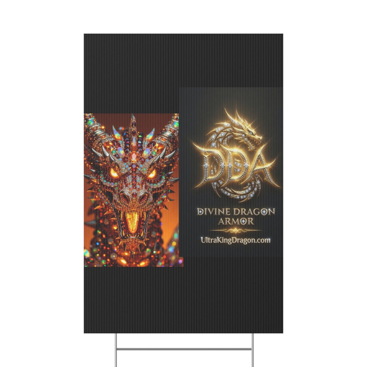 Dragon Collage Plastic Yard Sign — Mythical Fantasy Outdoor Decor