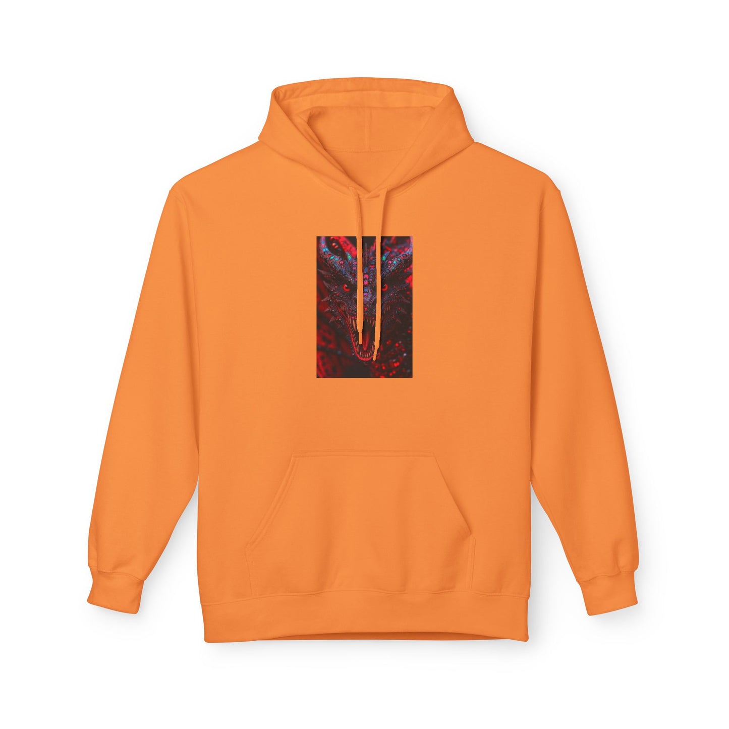 Abstract Red Dragon Marble Hoodie — Minimal Center Art Pullover