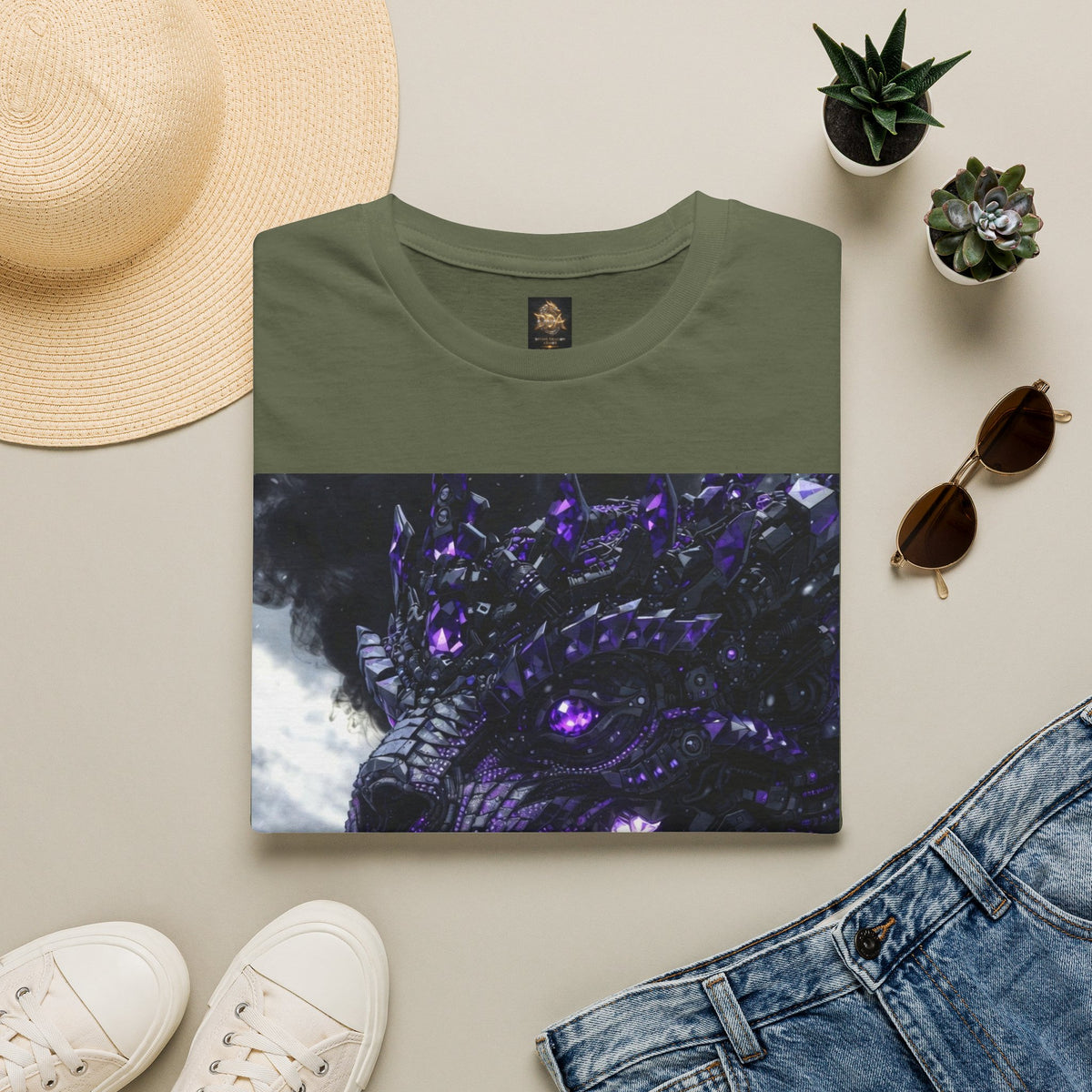 A Purple Dragon Skull T-Shirt — Divine Dragon Armor Logo Tee