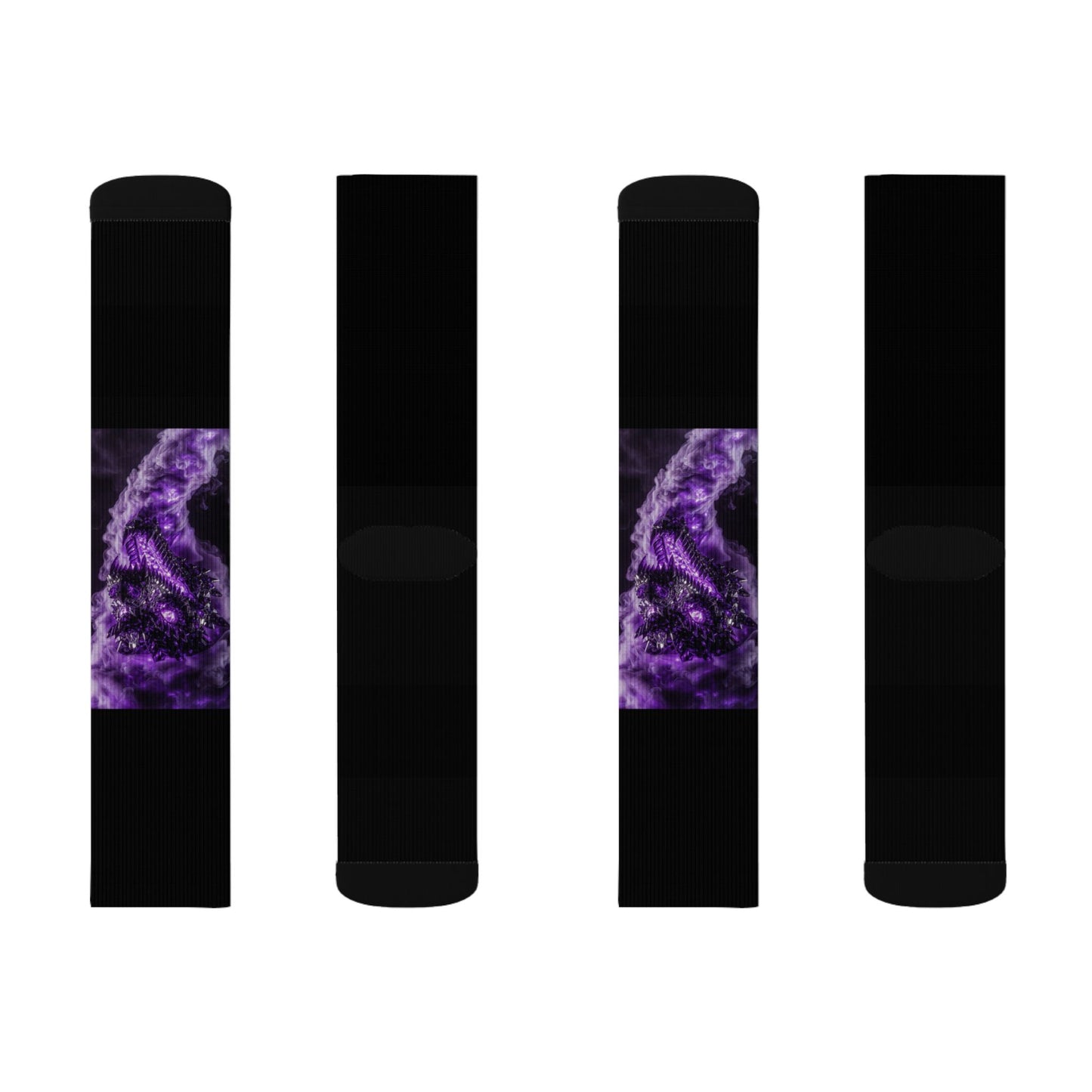 Tie-Dye Purple Circle Sublimation Socks — Vibrant Retro Crew Socks