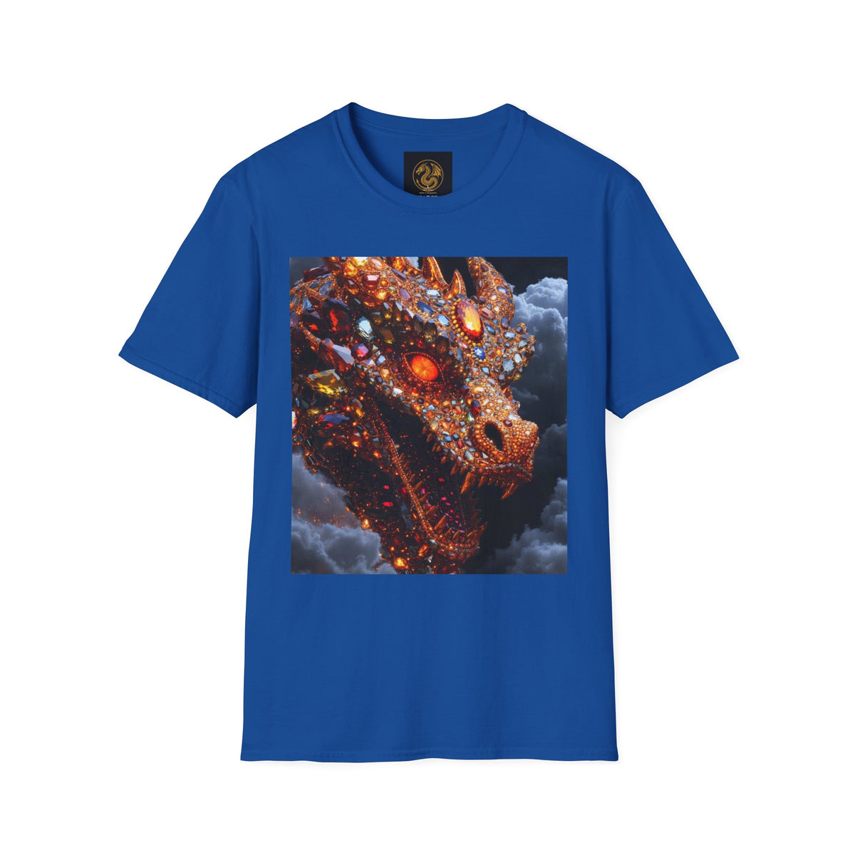 A Gemstone Dragon Head Graphic T-Shirt — Fiery Fantasy Scaly Creature Design