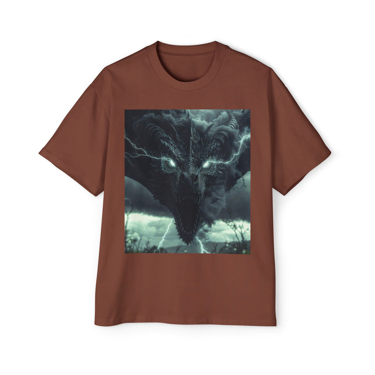 A Storm Dragon Graphic Tee — Dark Fantasy Oversized Men's T-Shirt