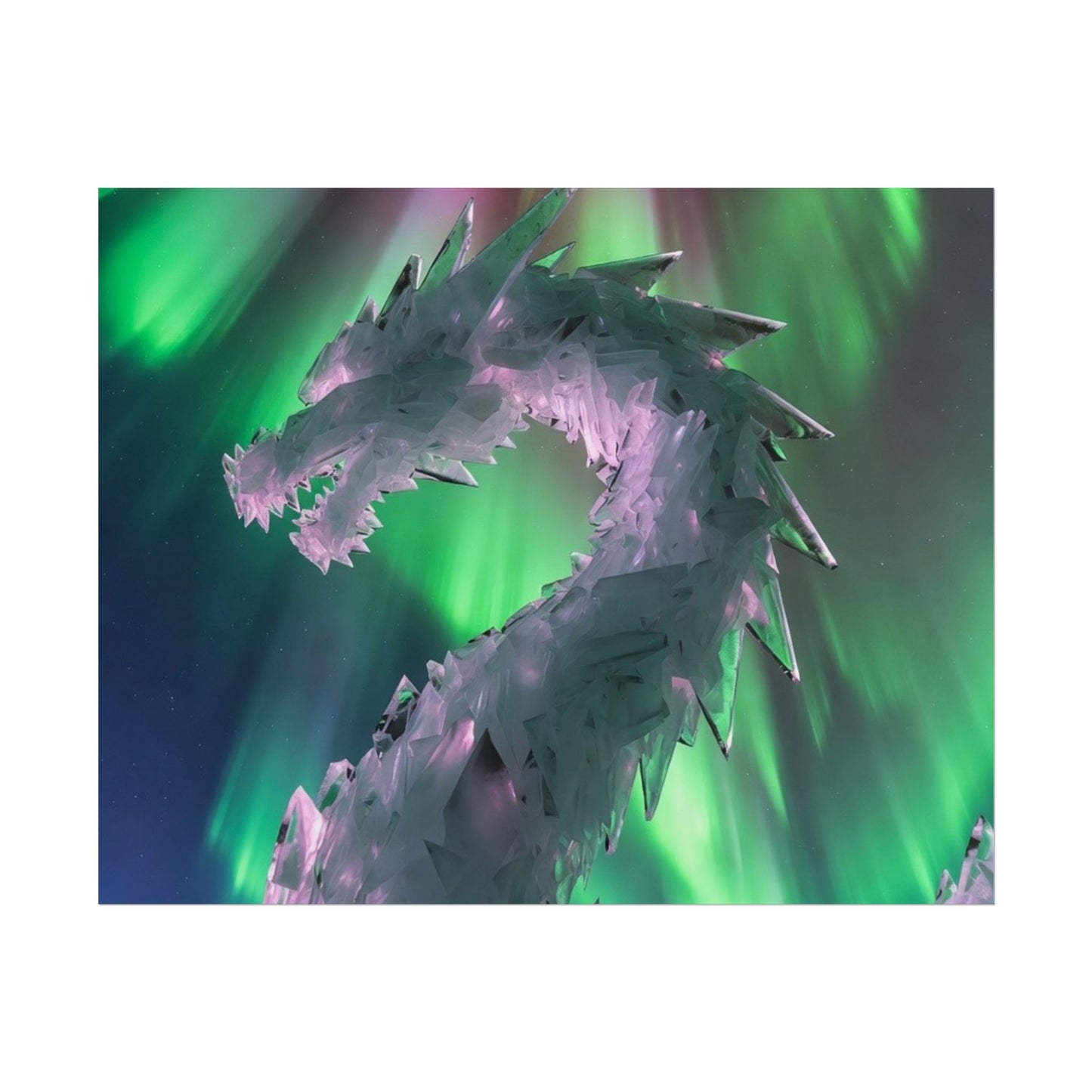 Aurora Ice Dragon Poster — Fantasy Wall Art Rolled Poster