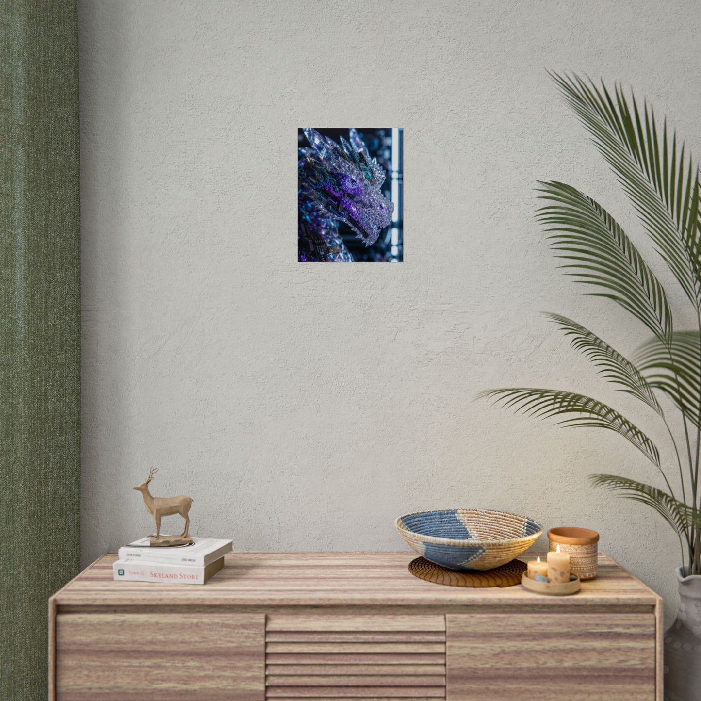 Rolled Poster — Cyber Crystal Dragon Art Print