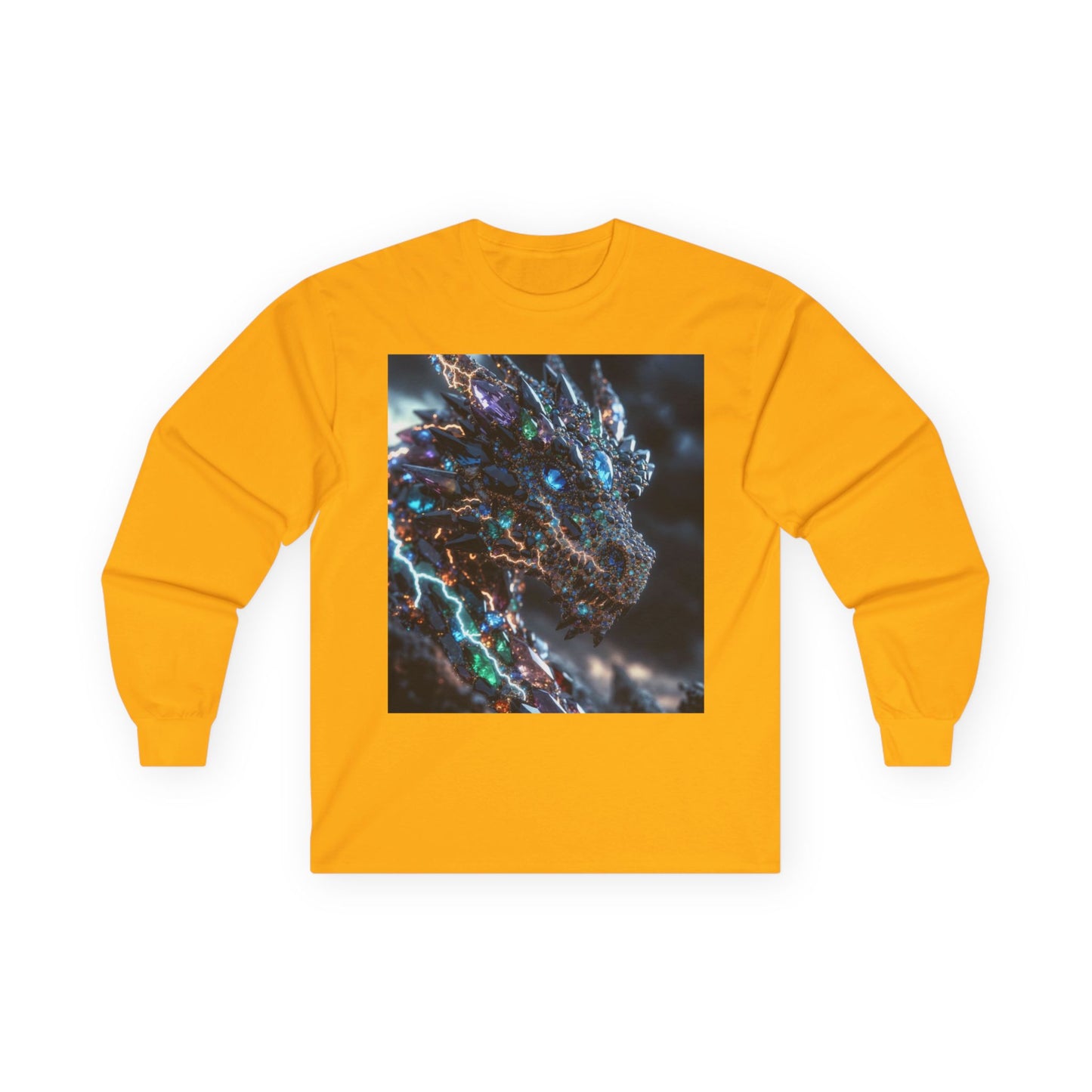 Dragon Cybercore Long Sleeve Tee - Neon Godzilla Art