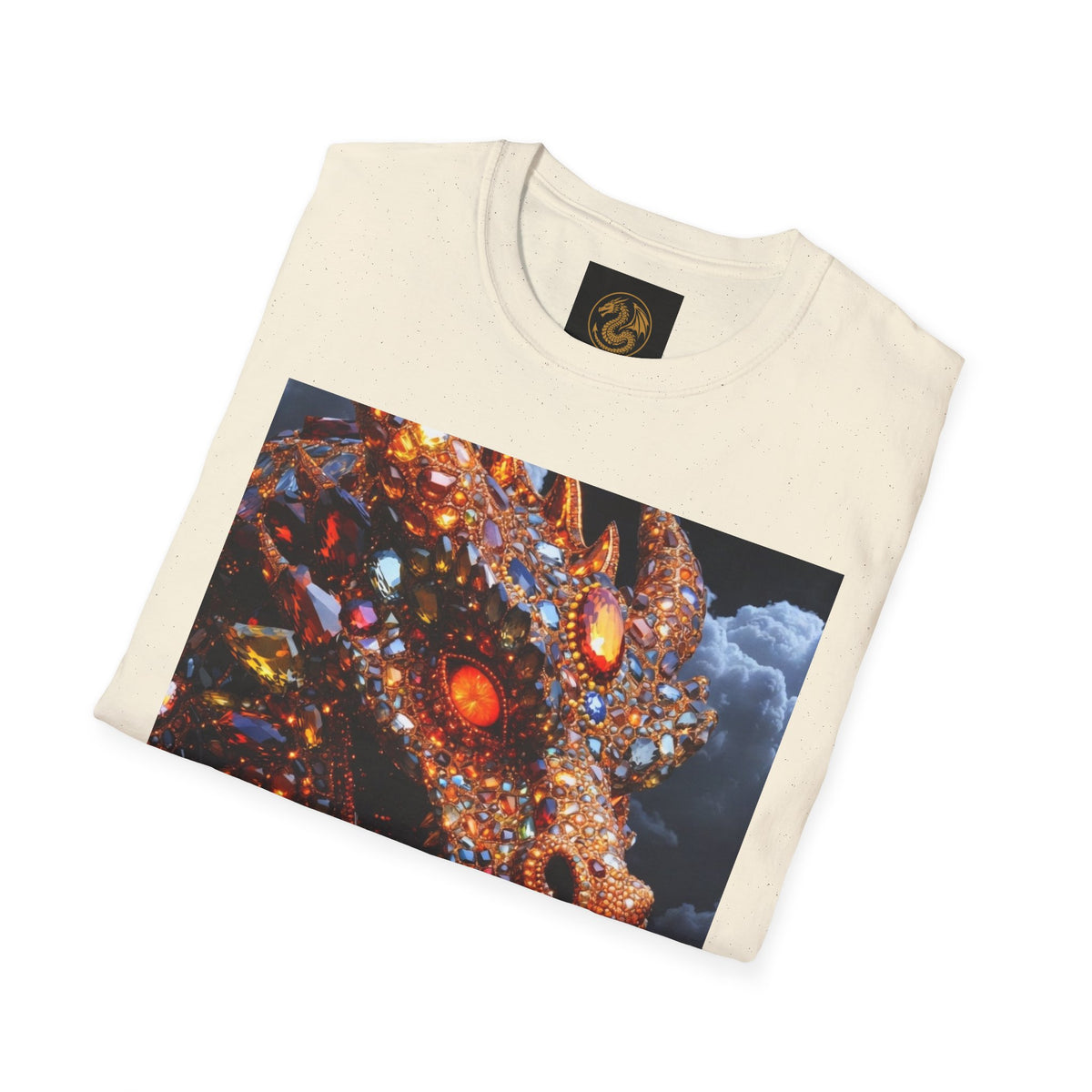 A Gemstone Dragon Head Graphic T-Shirt — Fiery Fantasy Scaly Creature Design