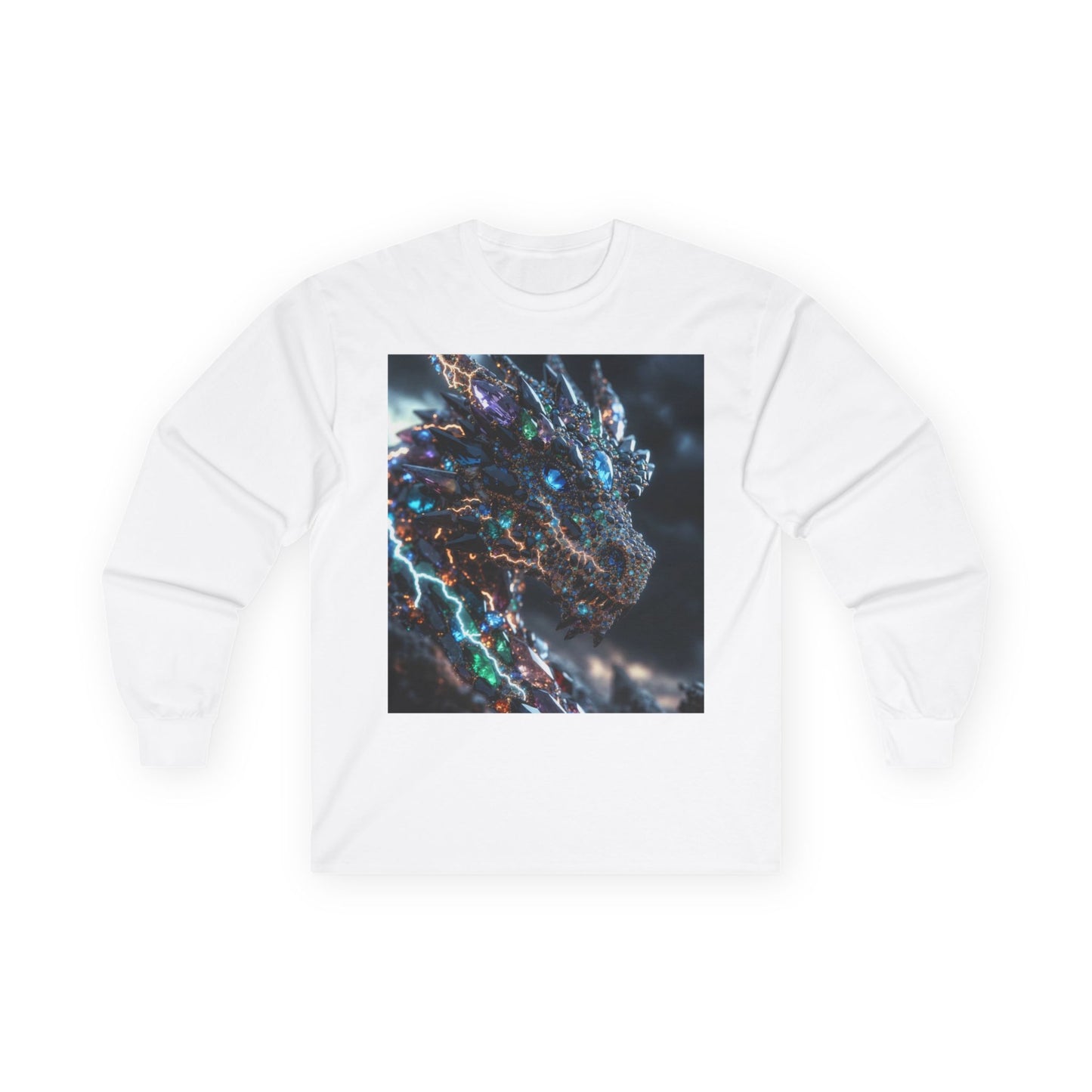 Dragon Cybercore Long Sleeve Tee - Neon Godzilla Art