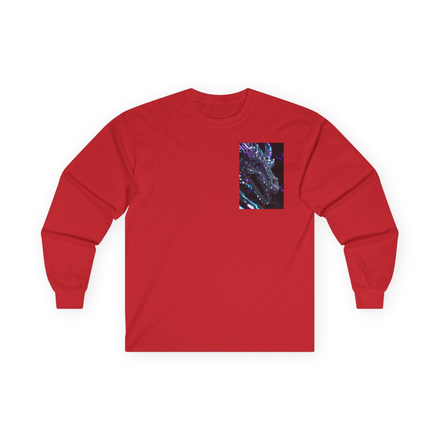 Galaxy Dragon Chest Print Long Sleeve Tee