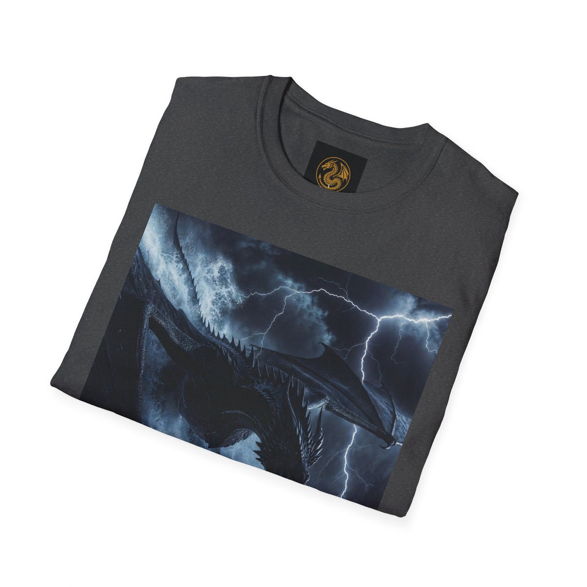 A Stormy Oceanic Dragon T-Shirt — Dark Ocean Lightning Graphic Tee