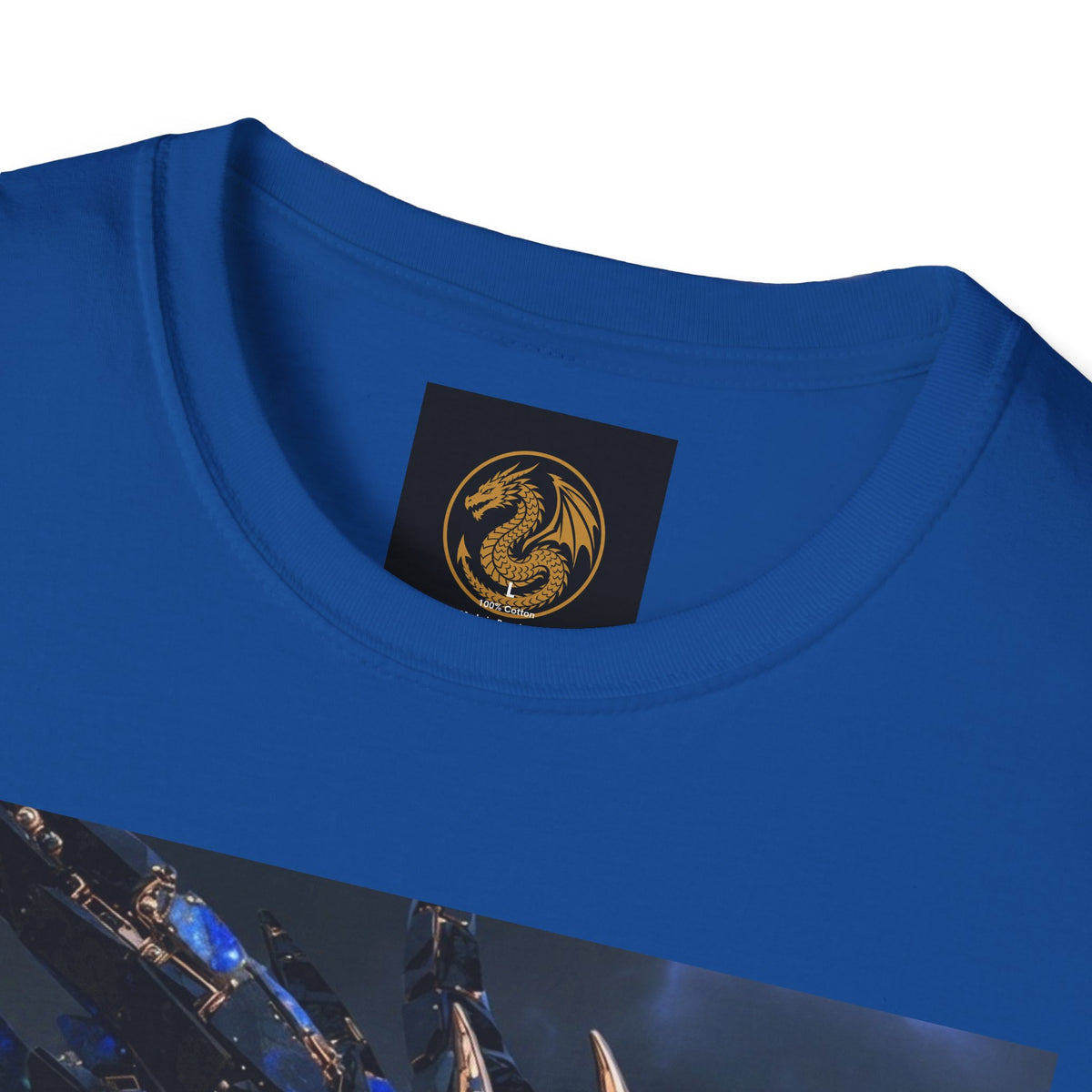 Blue Crystal Dragon T-Shirt — Mythical Fantasy Dragon Tee