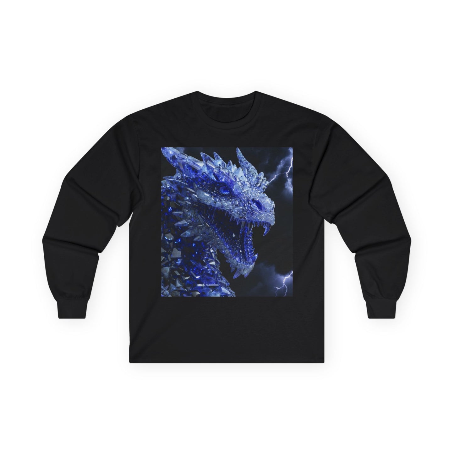 Ice Dragon Long Sleeve Tee — Blue Frost Dragon Graphic Shirt