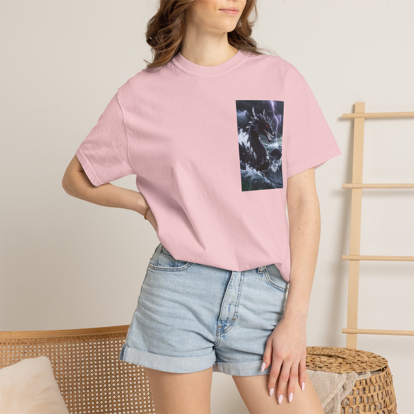 A Dragon Storm Graphic T-Shirt — Dark Fantasy Chest Print