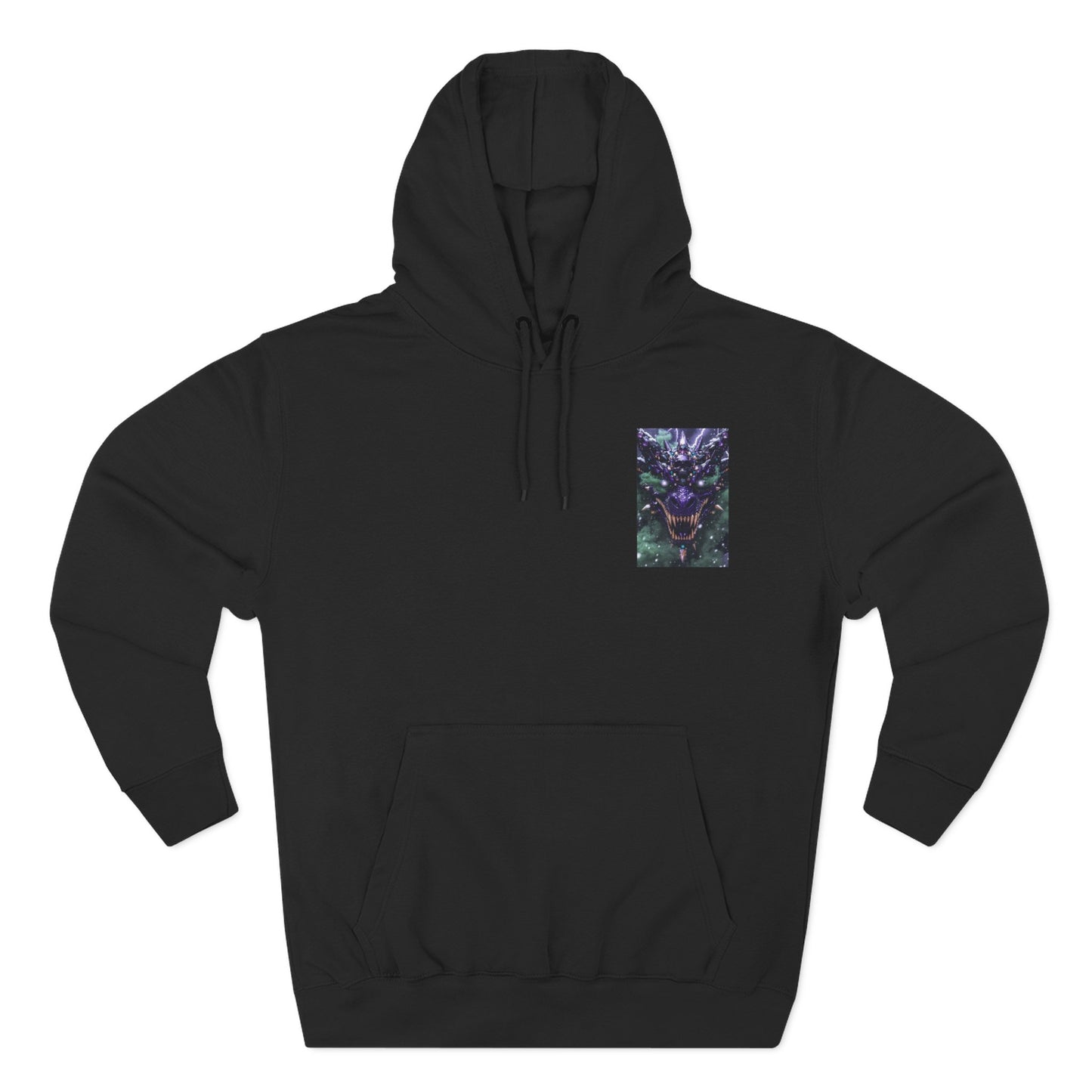 A Mystic Cosmic 🐉 Hoodie — Astral Galaxy Cat Chest Print Fleece Hoodie