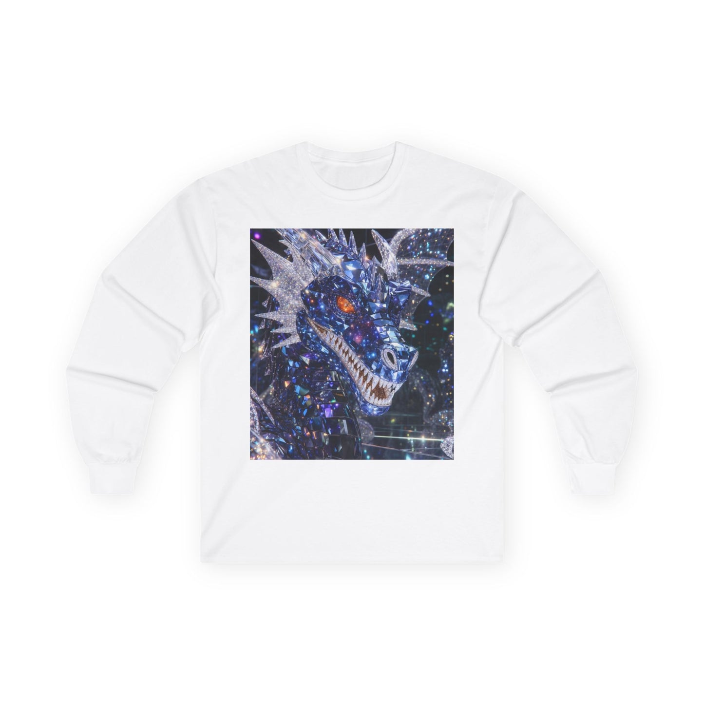 Cosmic Dragon Long Sleeve Tee — Neon Galaxy Dragon Graphic