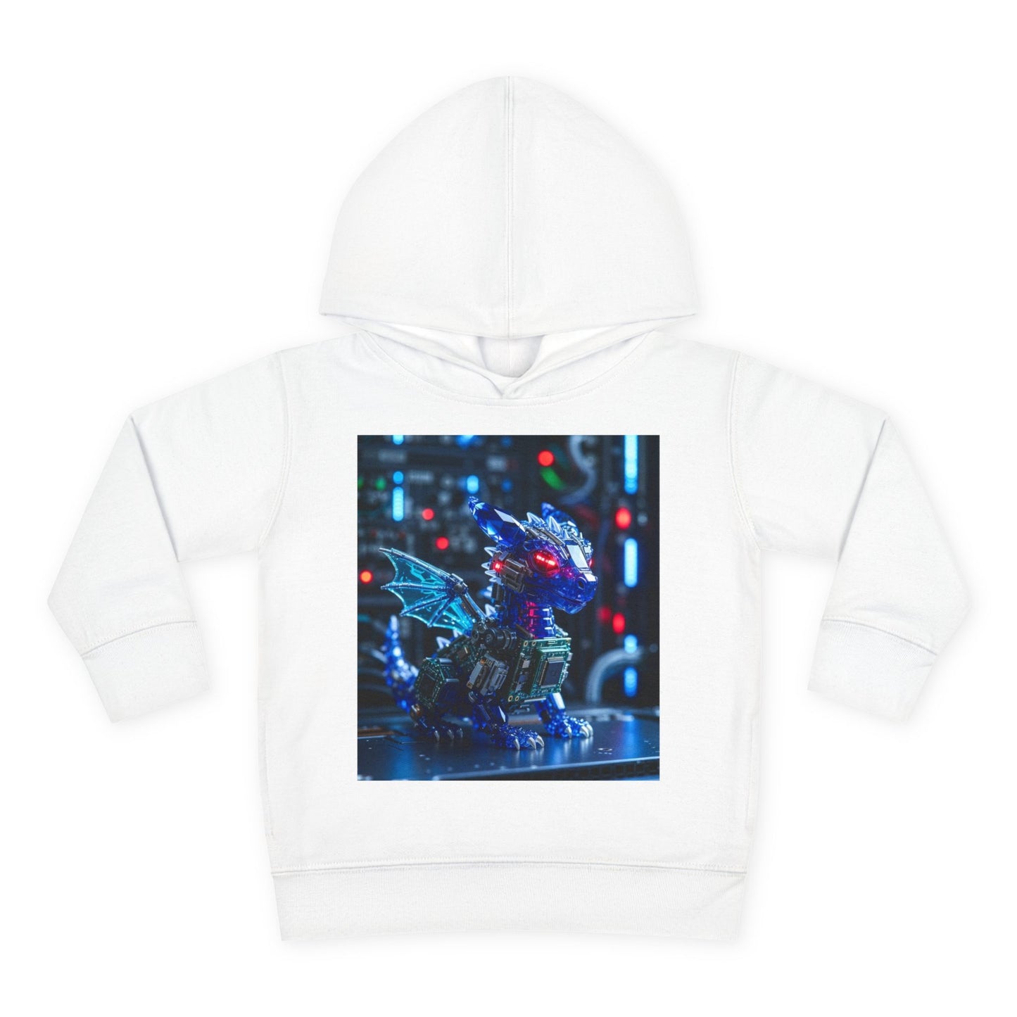 Toddler Hoodie — Neon Robot Dragon Pullover for Kids