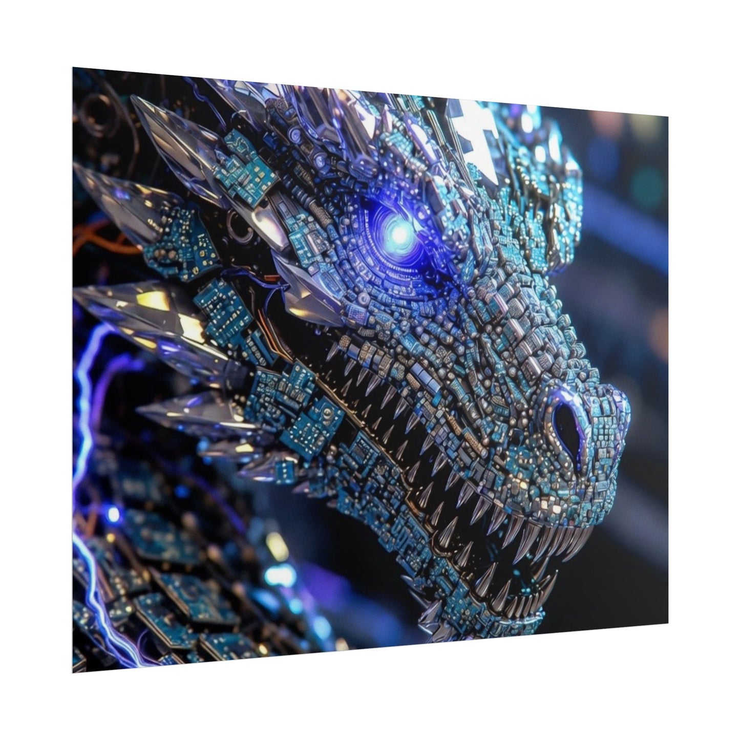 Rolled Poster — Crystal Cyber Dragon Art Print