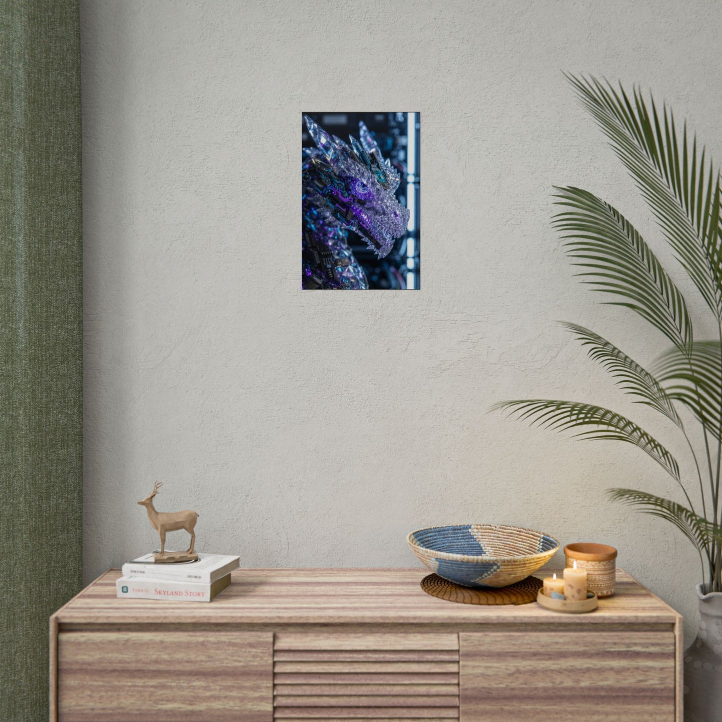 Rolled Poster — Cyber Crystal Dragon Art Print