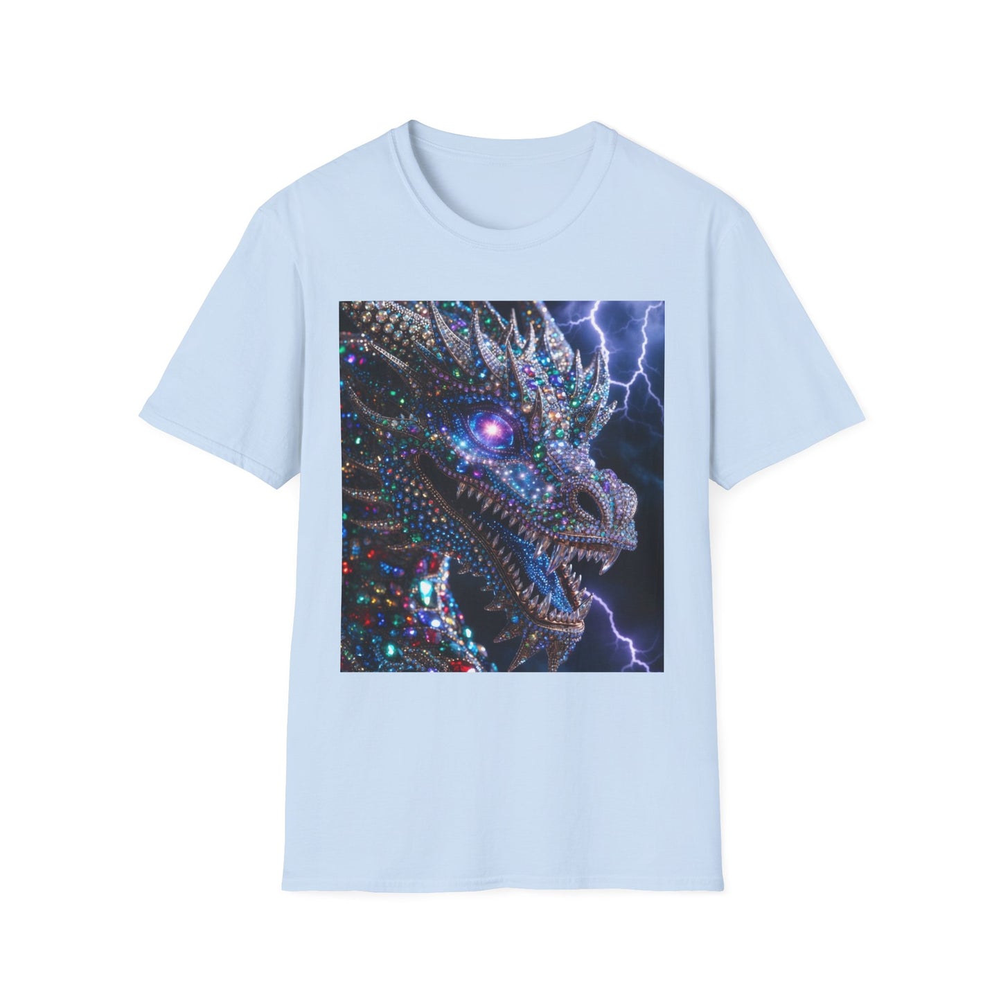 Dragon Lightning T-Shirt — Neon Crystal Fantasy Graphic Tee