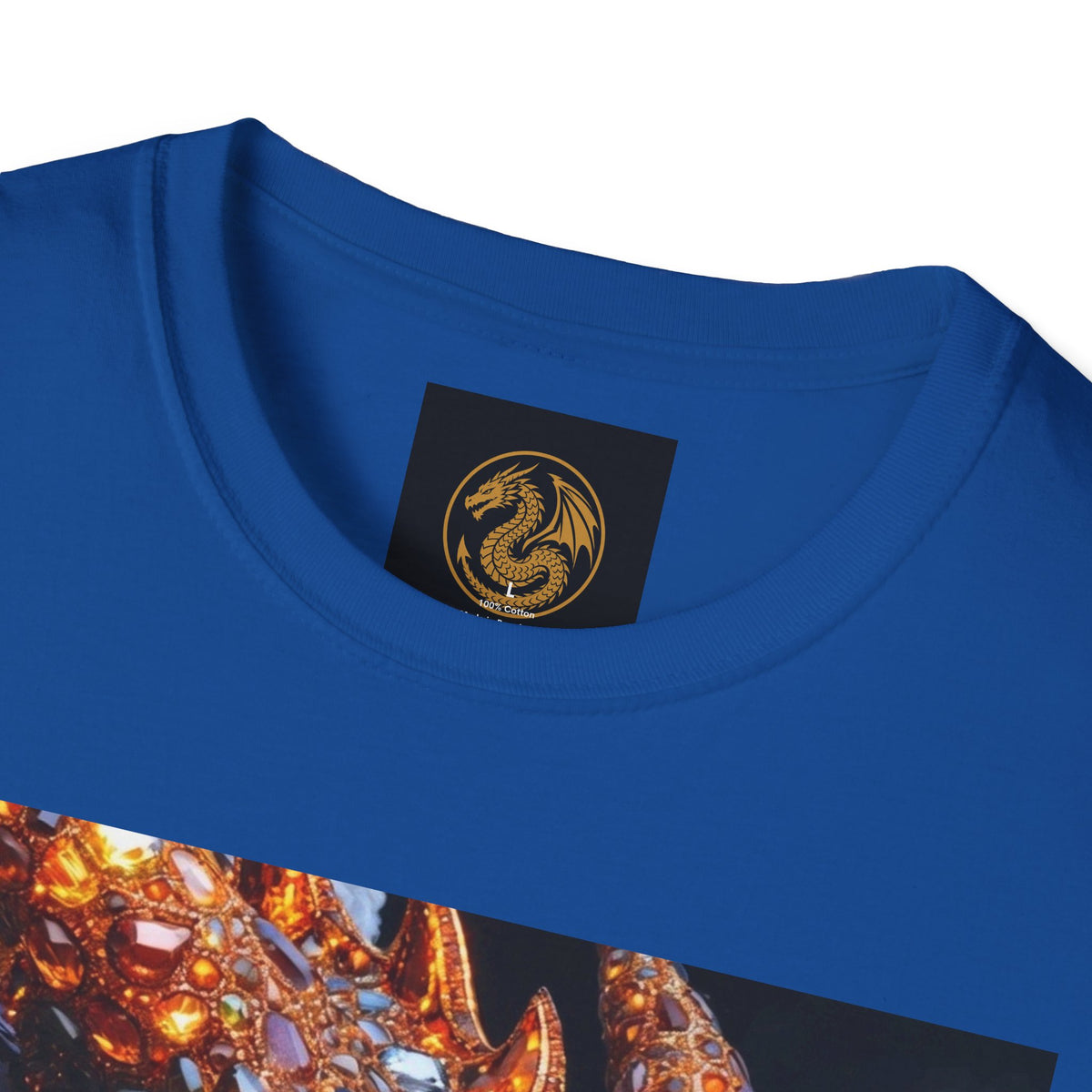 A Gemstone Dragon Head Graphic T-Shirt — Fiery Fantasy Scaly Creature Design