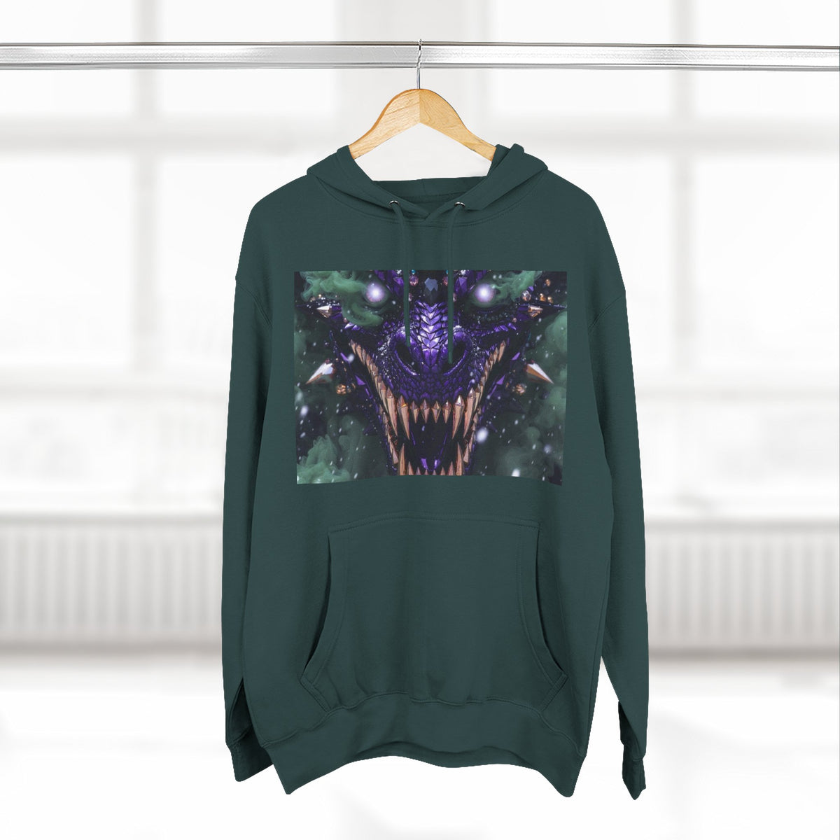 A Mystic Cosmic 🐉 Hoodie — Astral Galaxy Cat Chest Print Fleece Hoodie