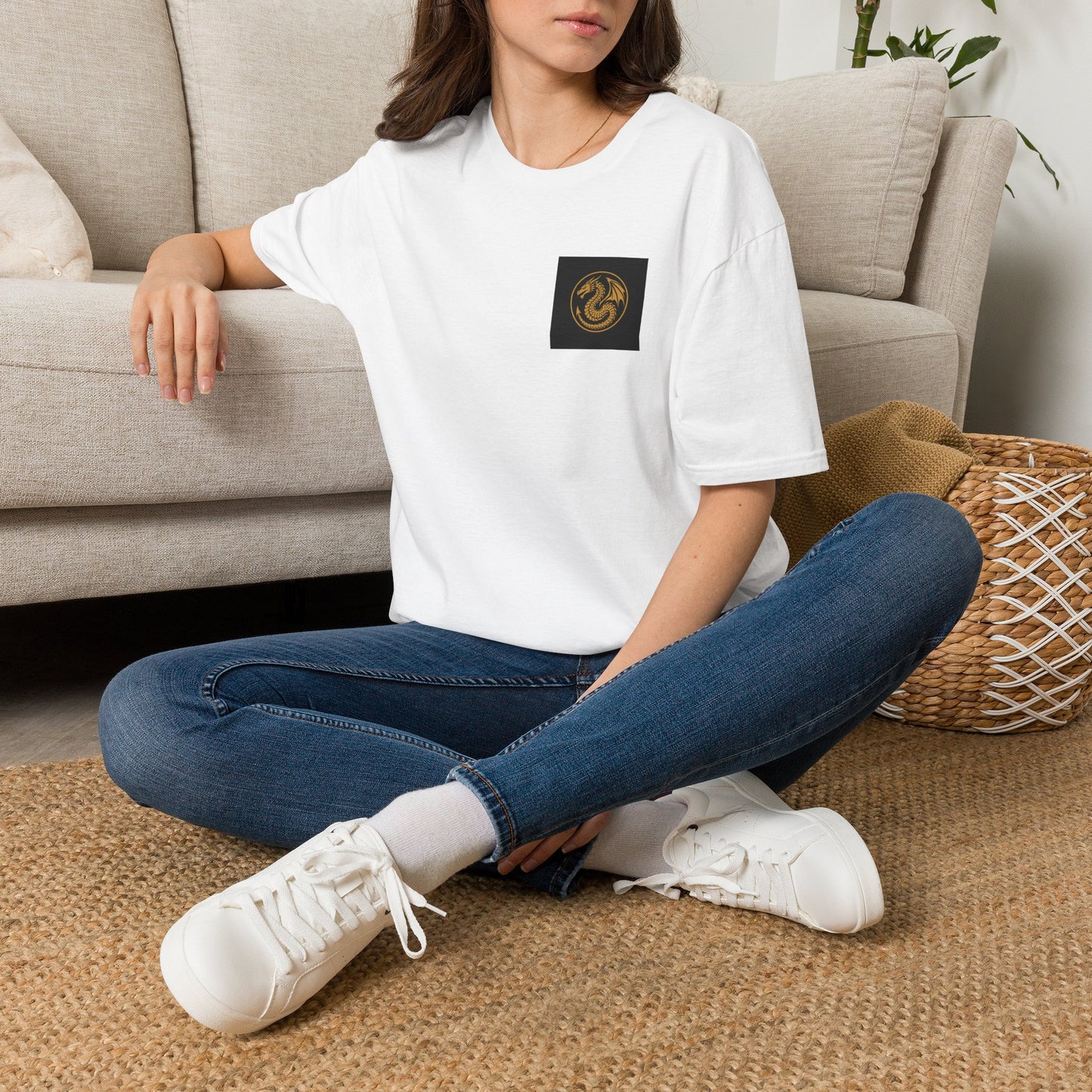 A # 1 Selling Divine Dragon Armor Pocket T-Shirt — Vintage Gold Emblem Tee