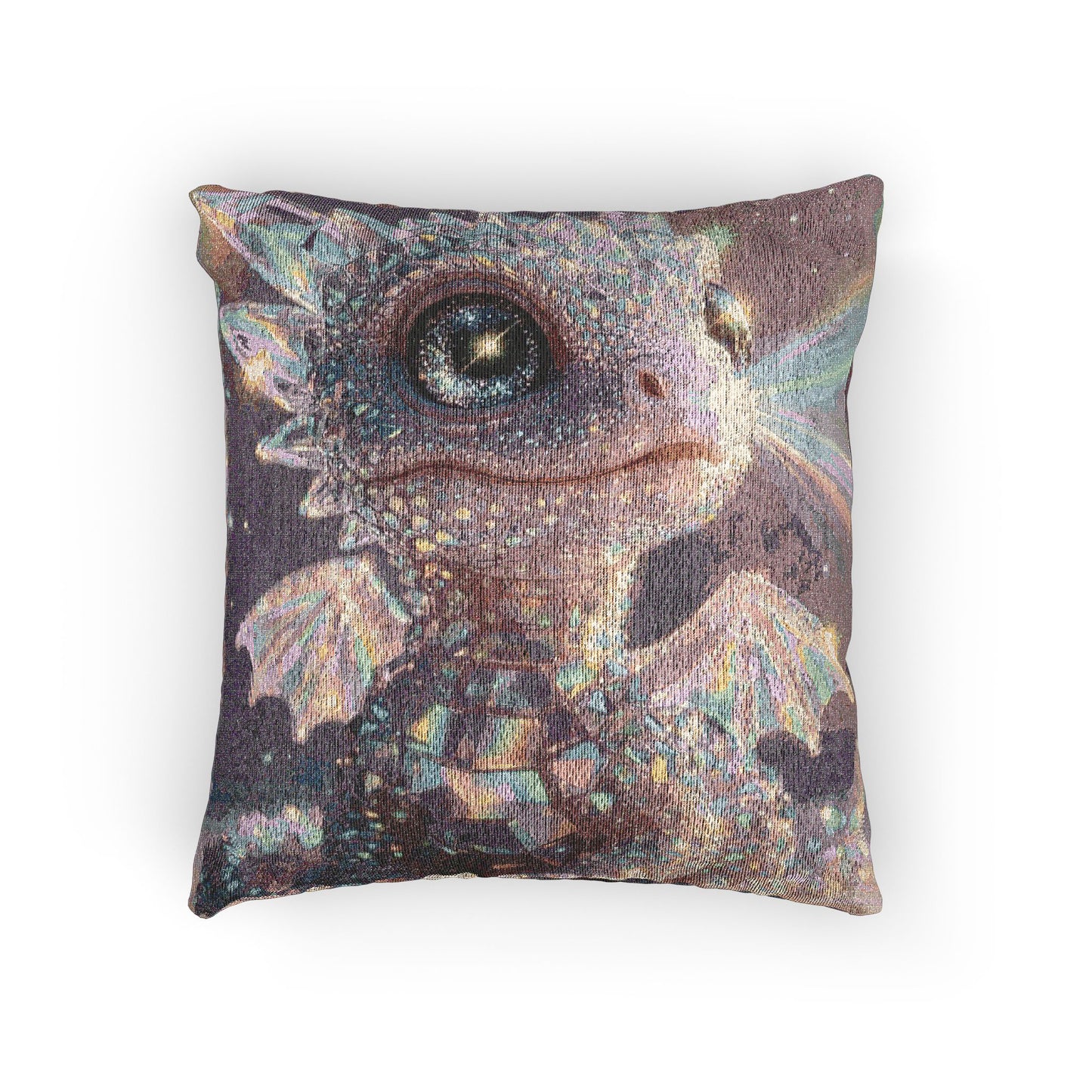 Woven Pillow - Whimsical Bearded Dragon Mosaic Throw Pillow
