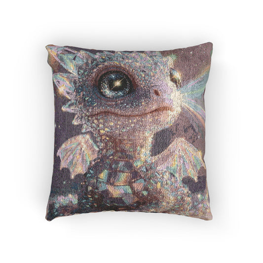 Woven Pillow - Whimsical Bearded Dragon Mosaic Throw Pillow
