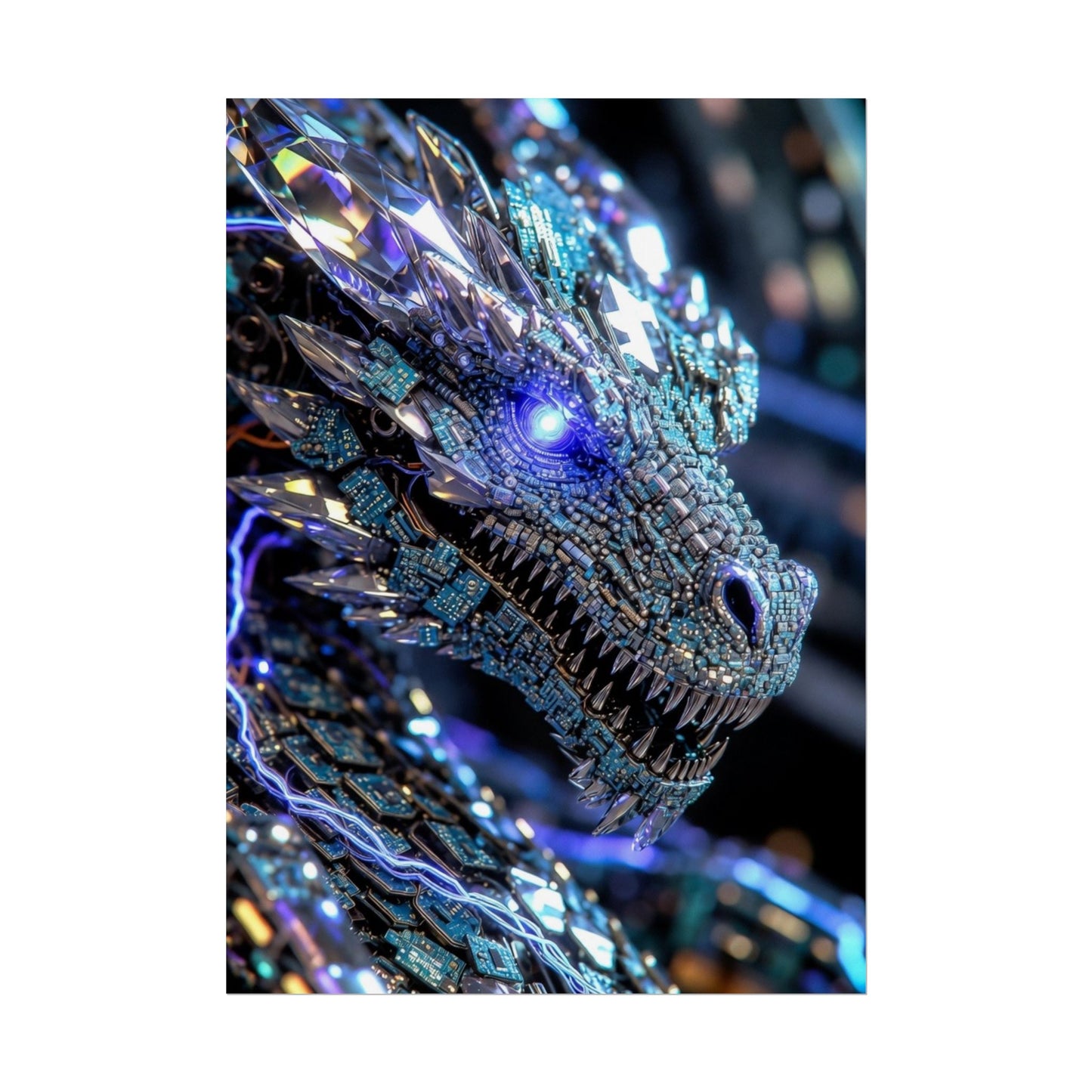 Rolled Poster — Crystal Cyber Dragon Art Print