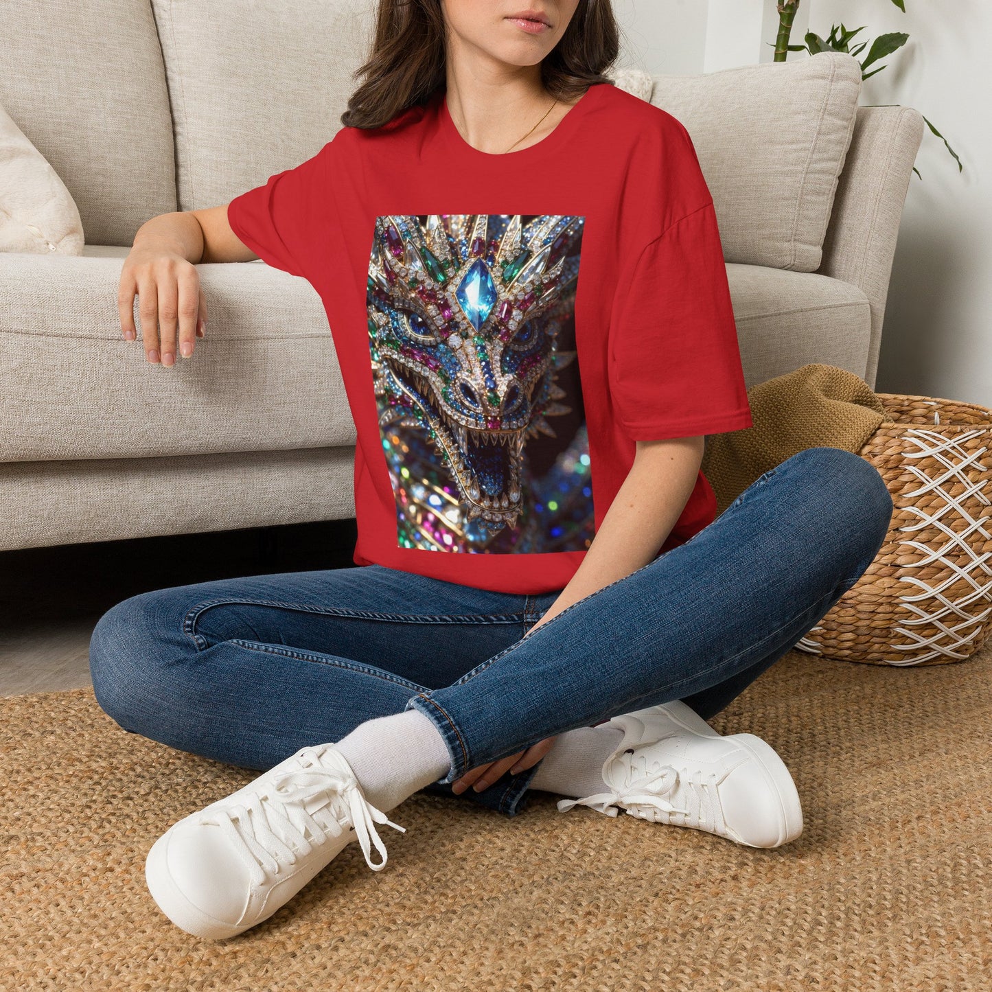 # 1 Dragon selling Gemstone Mask T-Shirt — Jewel-Encrusted Festival Tee