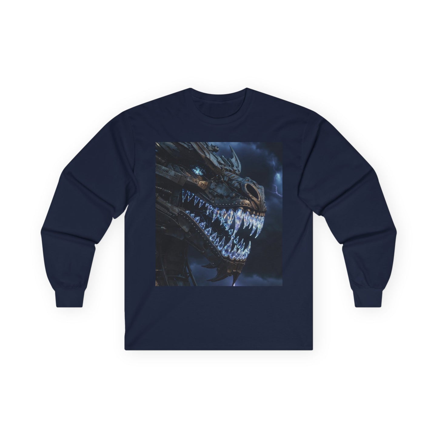 Dragon Skull Long Sleeve Tee — Dark Fantasy Monster Graphic