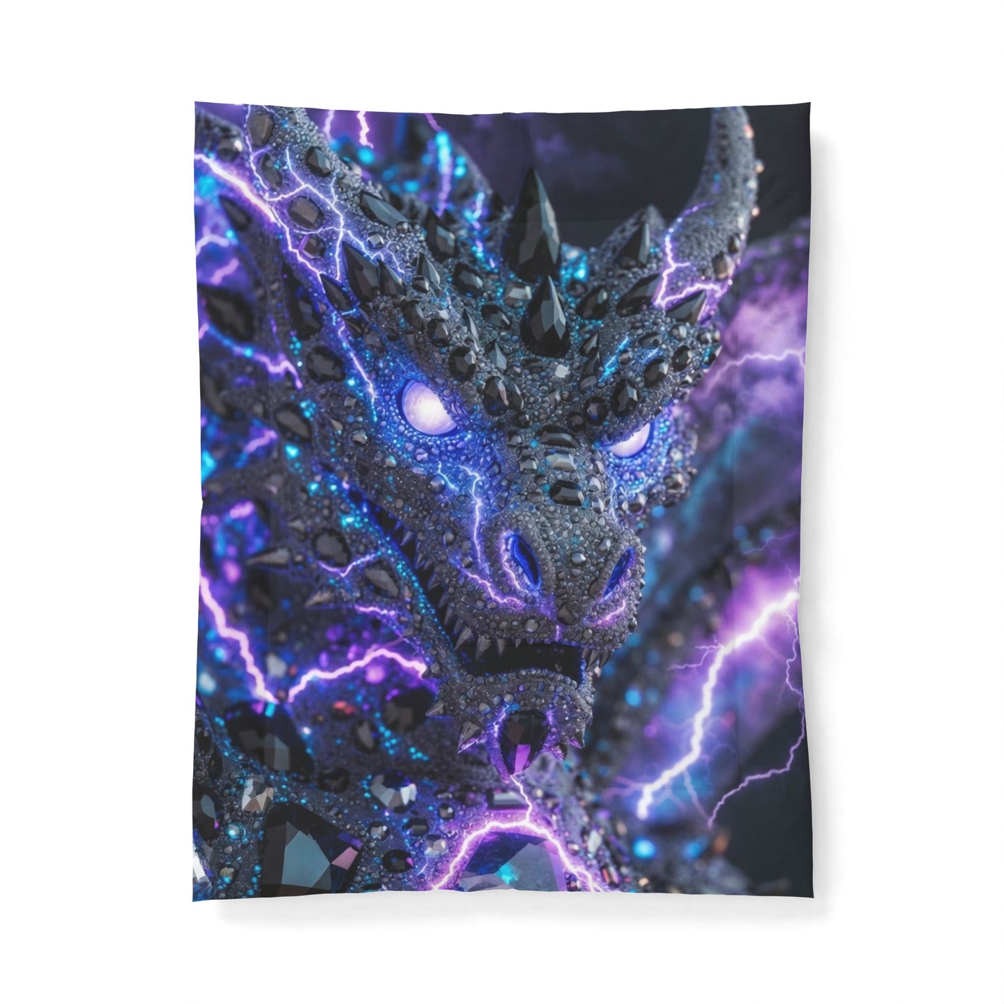 A Dragon Lightning Cotton Comforter – Purple Electric Fantasy Bedding