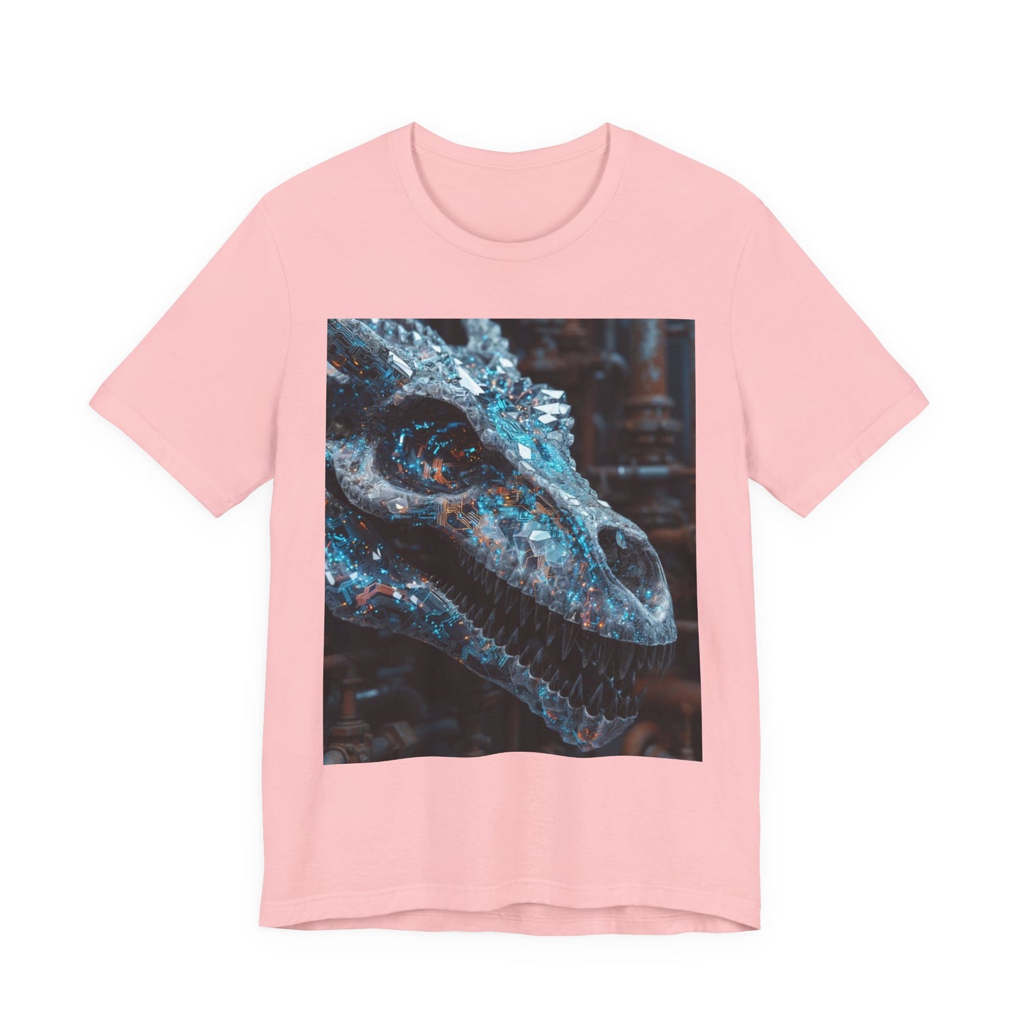 Dragon Skull Graphic Tee — Iridescent Fossil Art T-Shirt
