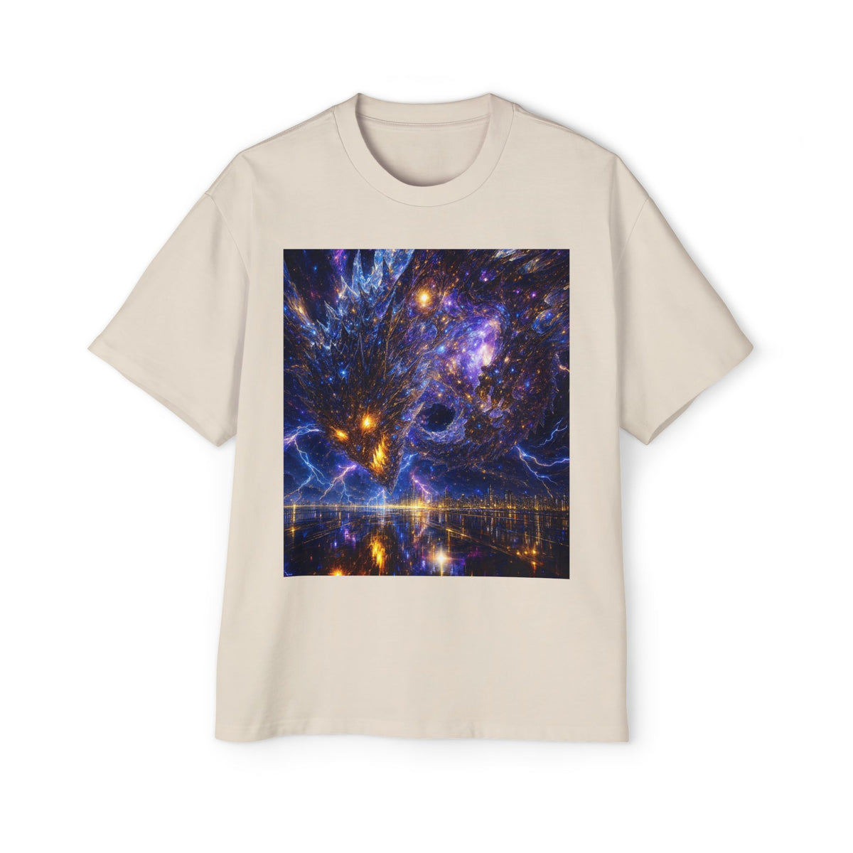 A Men's Oversized Cosmic Art Tee - Unique Space Graphic T-Shirt for Casual Wear, Sci-Fi Lovers, Gift for Birthdays, Festivals, Art Enthusiasts