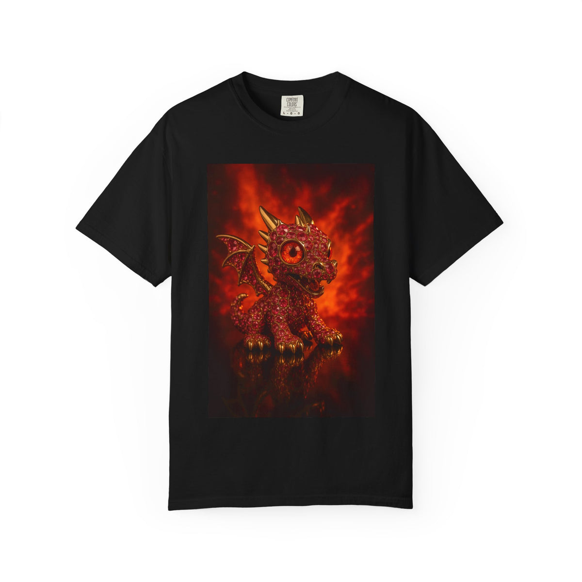 A hype Dragon T-shirt, Tee, Garment-Dyed Shirt, Gift for Dragon Lovers, Fantasy Apparel, Birthday & Holiday Gift