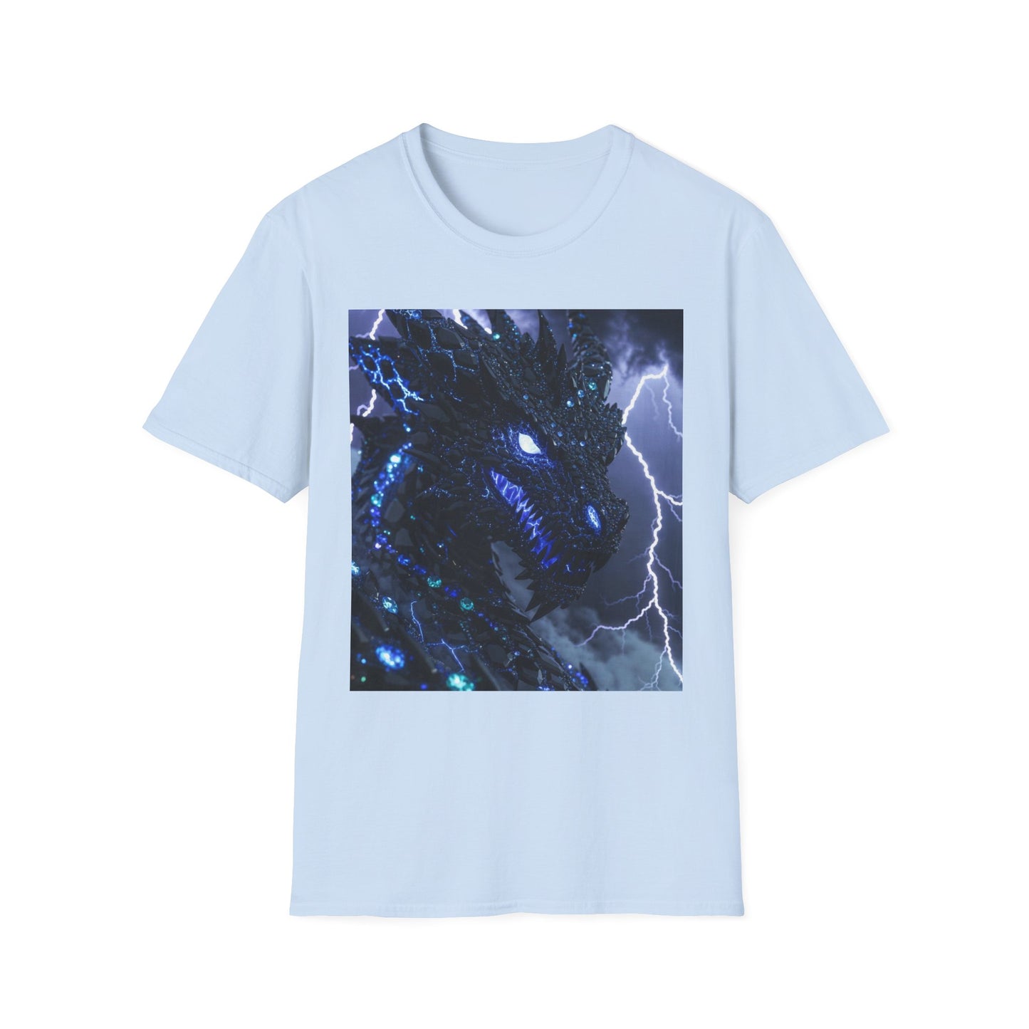 Lightning Godzilla T-Shirt – Neon Blue Monster Tee