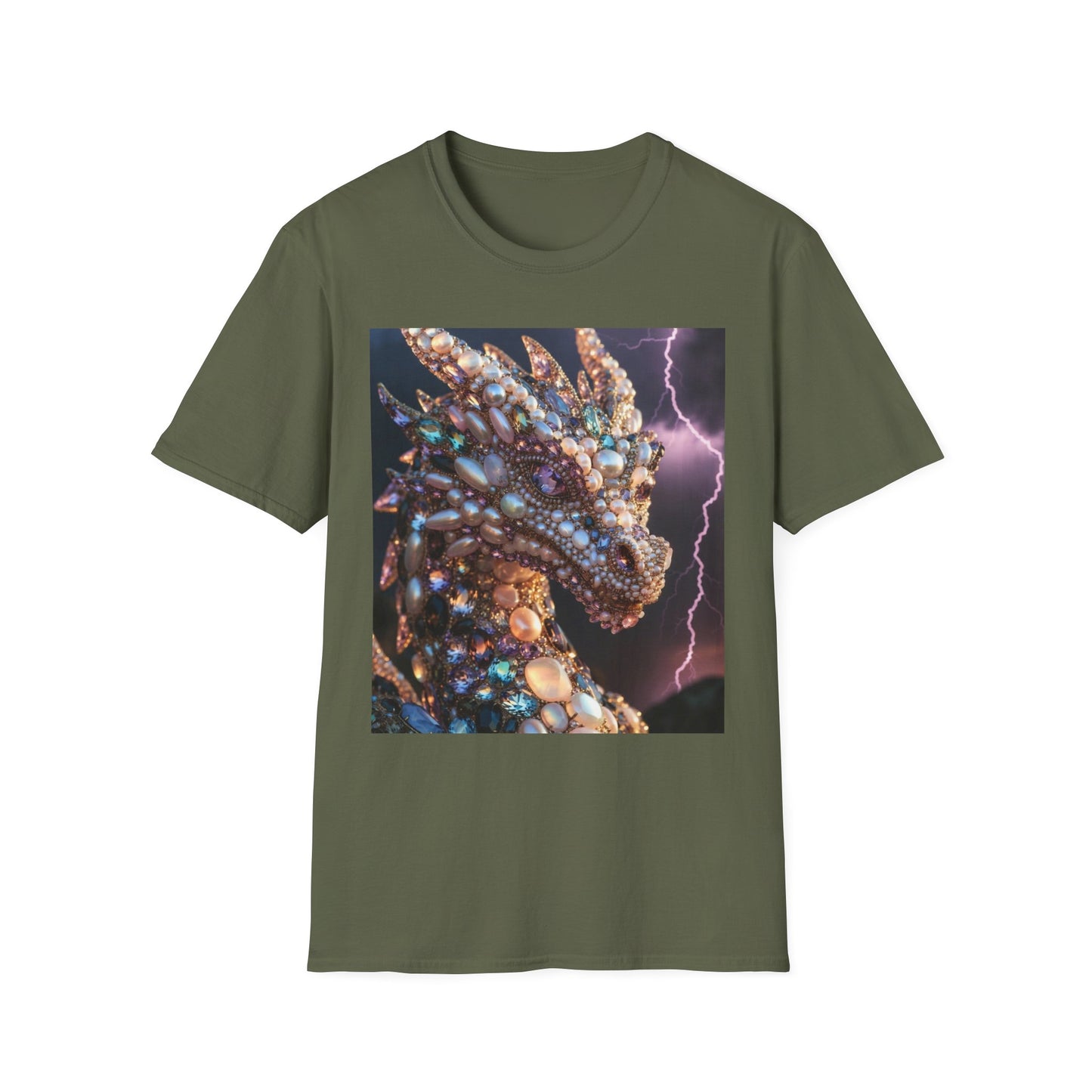 Dragon Gem Art T-Shirt — Fantasy Lightning Dragon Graphic Tee
