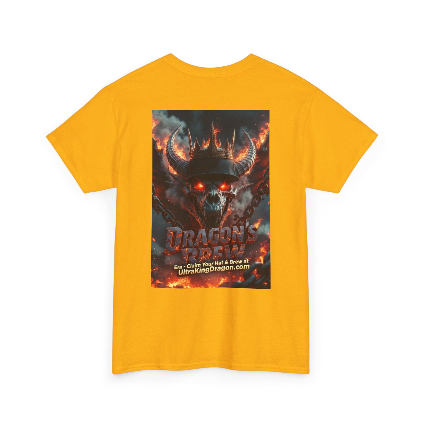 T-Shirt — "Dragon's Brew" Fiery Skull Graphic Tee