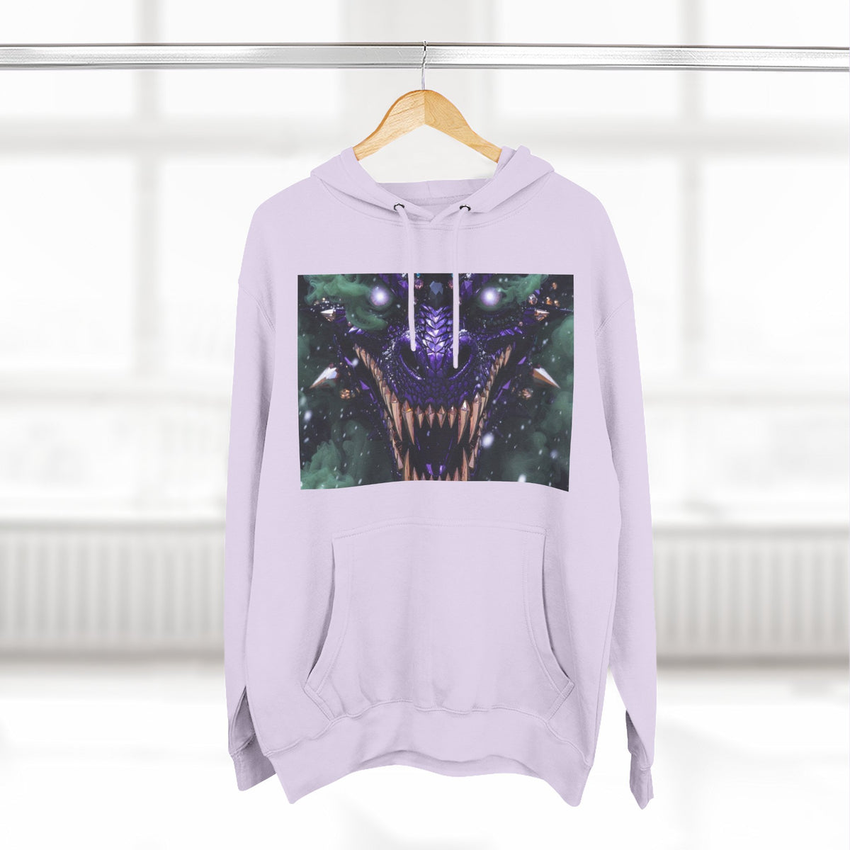 A Mystic Cosmic 🐉 Hoodie — Astral Galaxy Cat Chest Print Fleece Hoodie