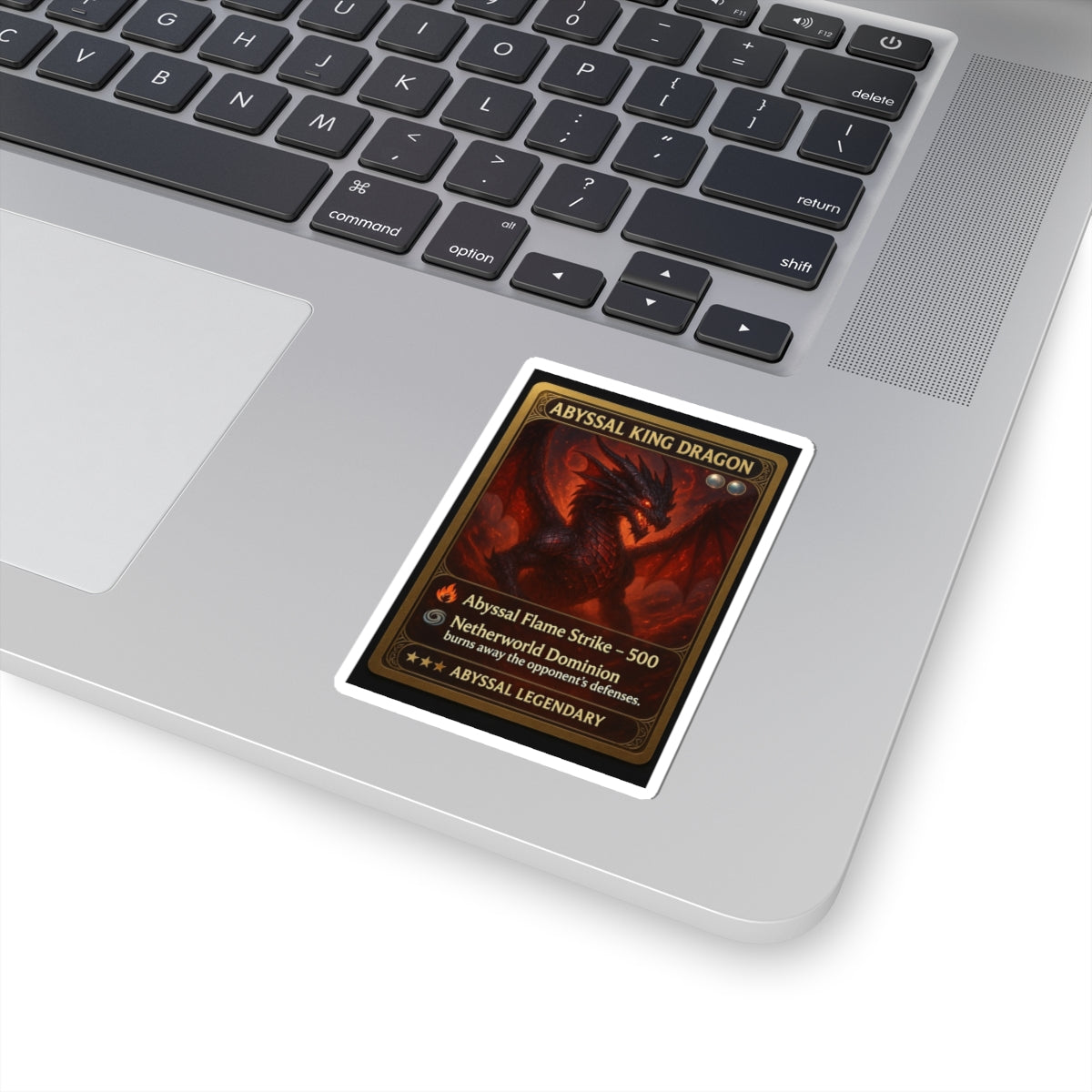 Abyssal King Dragon Trading Card Sticker — Collectible Fantasy Card Kiss-Cut Sticker