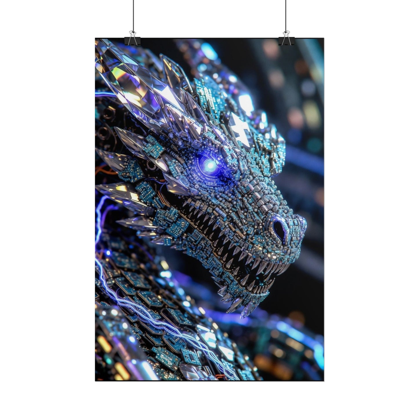 Rolled Poster — Crystal Cyber Dragon Art Print