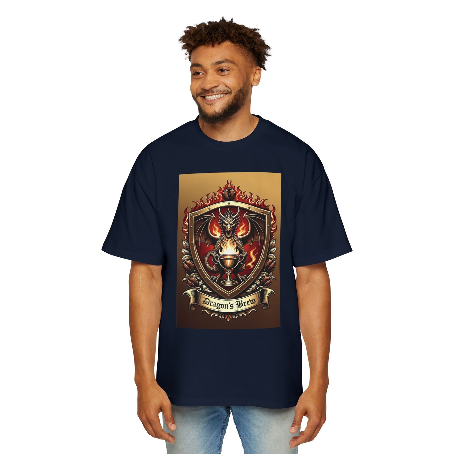 Dragons Brew Graphic Tee — “Dragon’s Brew” Medieval Fantasy Men’s T‑Shirt