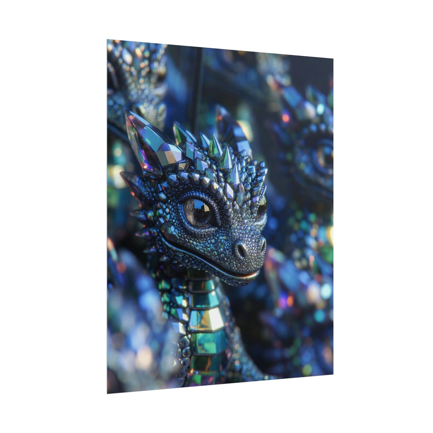 Crystal Dragon Rolled Poster — Fantasy Wall Art Print