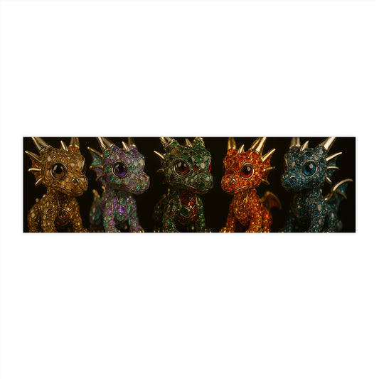 Sparkling Dragon Bumper Stickers | Whimsical Car Decorations, Fantasy Gifts, Unique Vehicle Art, Dragon Lover Stickers