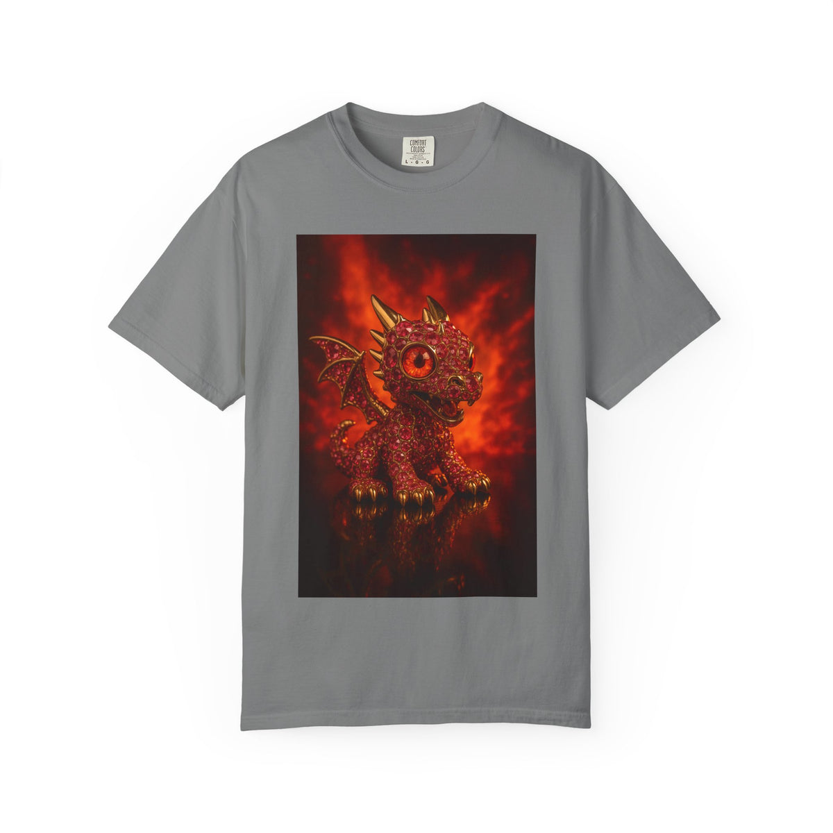 A hype Dragon T-shirt, Tee, Garment-Dyed Shirt, Gift for Dragon Lovers, Fantasy Apparel, Birthday & Holiday Gift