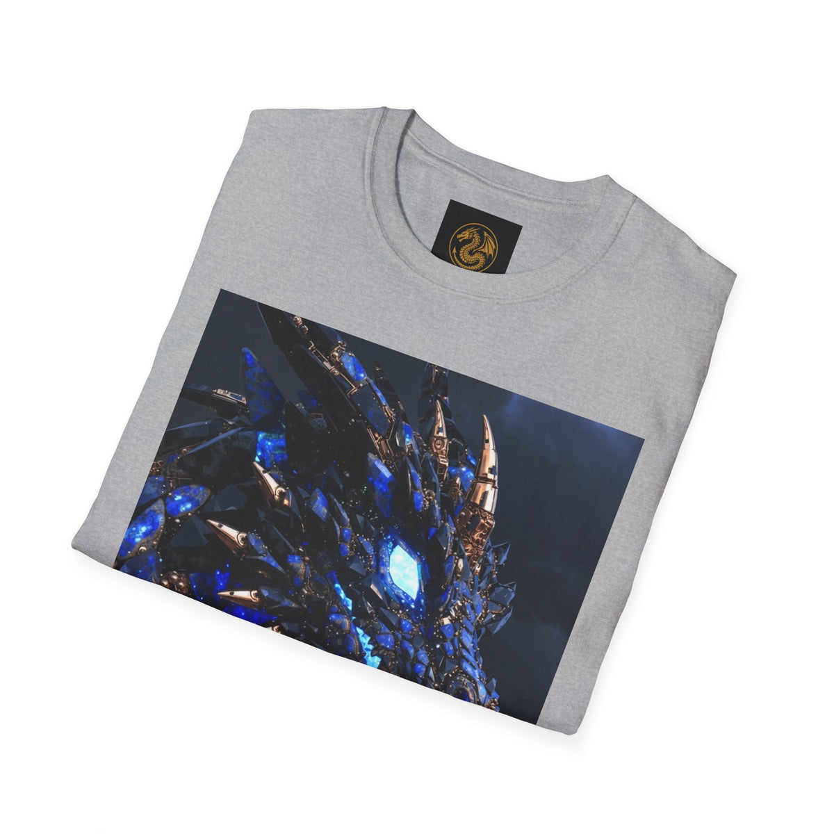 Blue Crystal Dragon T-Shirt — Mythical Fantasy Dragon Tee